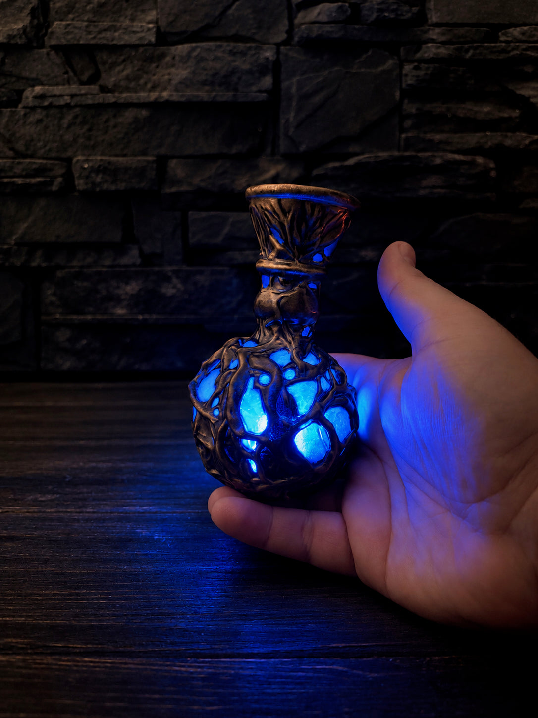 Elden Ring Crimson Tears Flask, Glowing Fantasy Potion Prop, 3D Printed Hand Painted