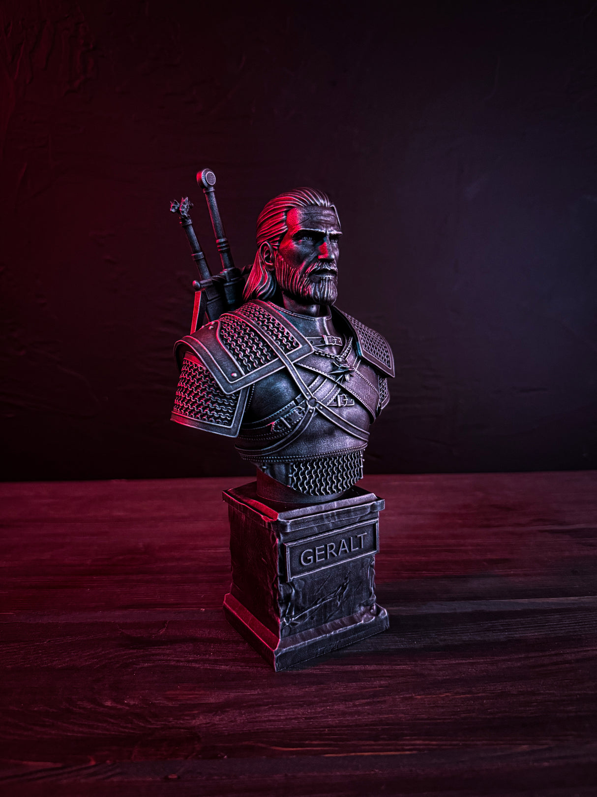 The Witcher 3 | Geralt of Rivia Bust | 3D Printed Witcher Statue | The Witcher 3 Fan Art Collectible | Dark Fantasy Resin Figure