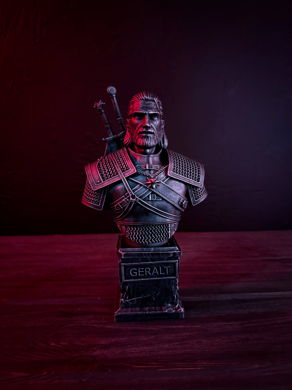 The Witcher 3 | Geralt of Rivia Bust | 3D Printed Witcher Statue | The Witcher 3 Fan Art Collectible | Dark Fantasy Resin Figure