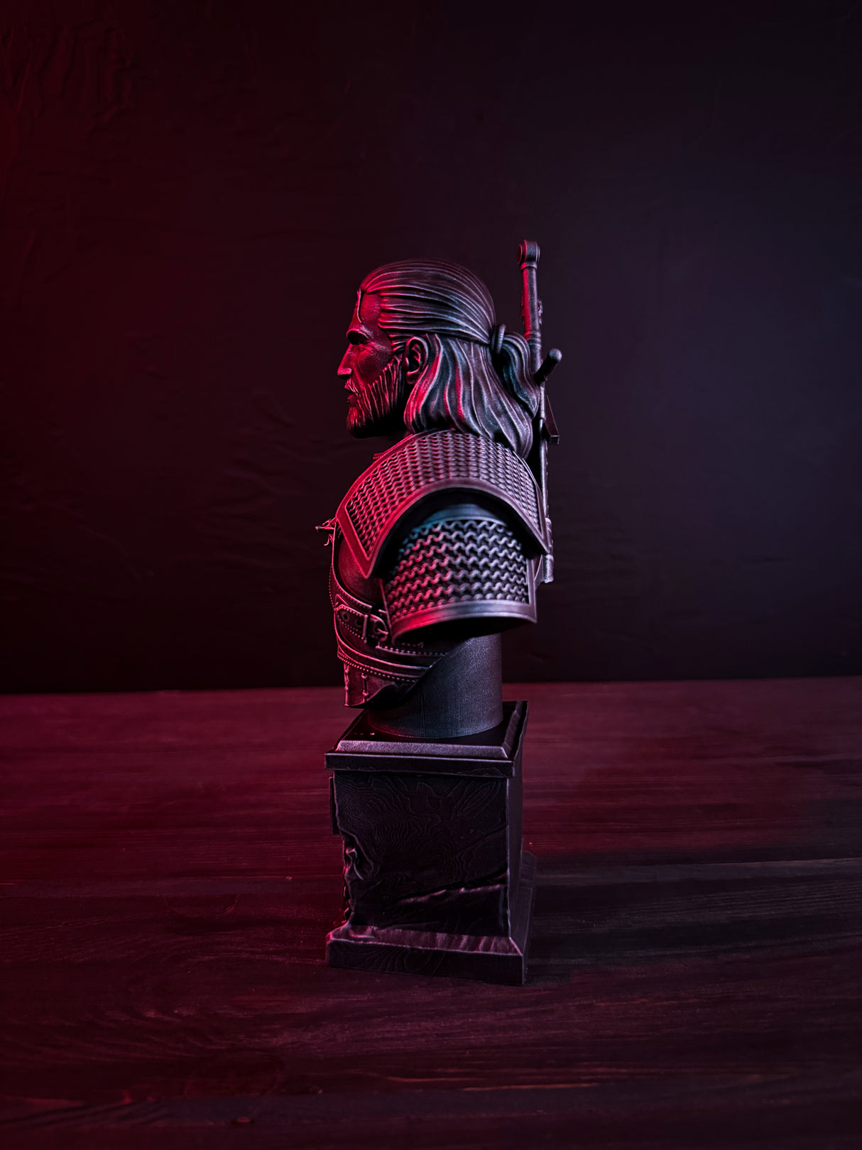 The Witcher 3 | Geralt of Rivia Bust | 3D Printed Witcher Statue | The Witcher 3 Fan Art Collectible | Dark Fantasy Resin Figure