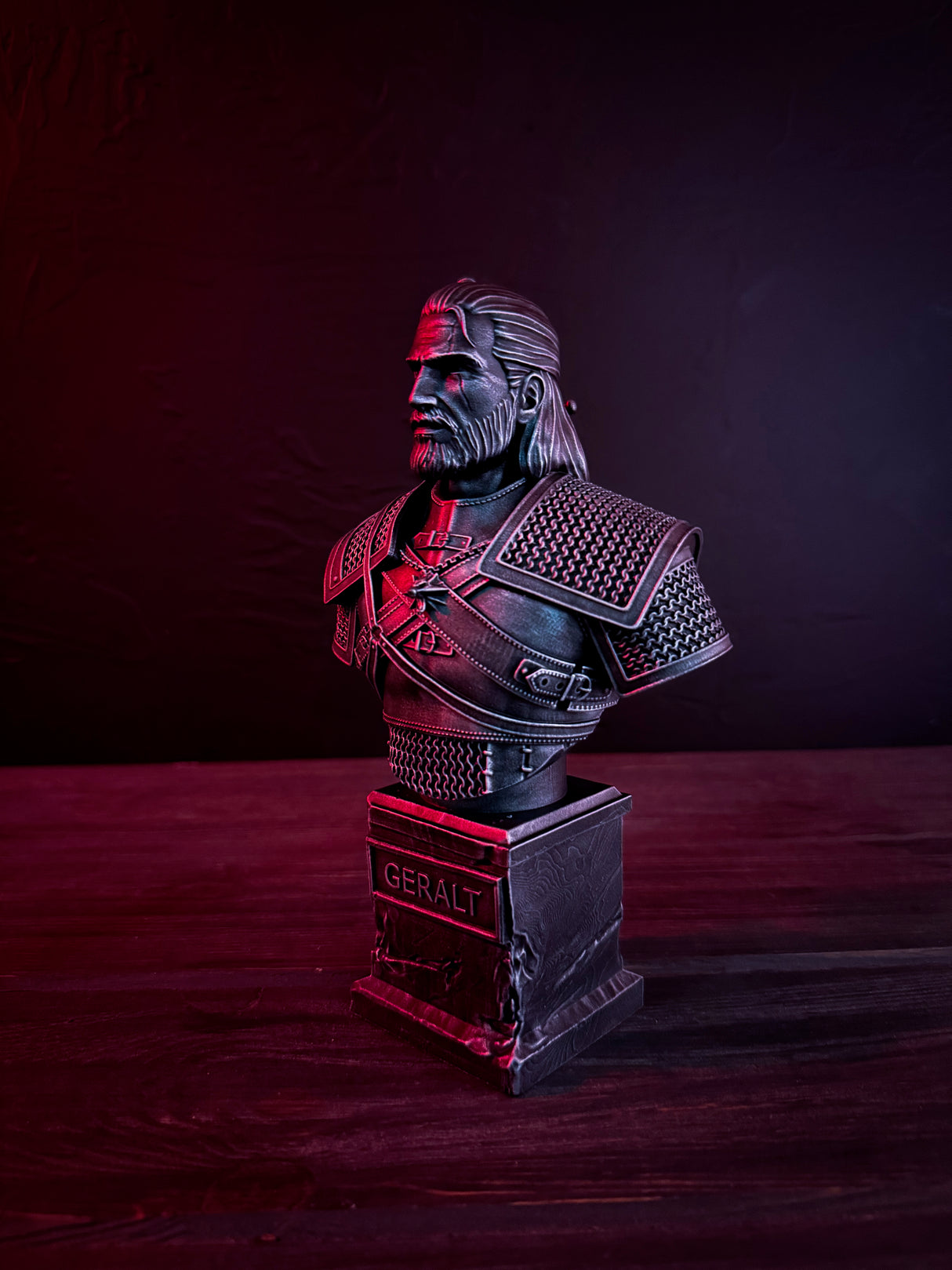 The Witcher 3 | Geralt of Rivia Bust | 3D Printed Witcher Statue | The Witcher 3 Fan Art Collectible | Dark Fantasy Resin Figure