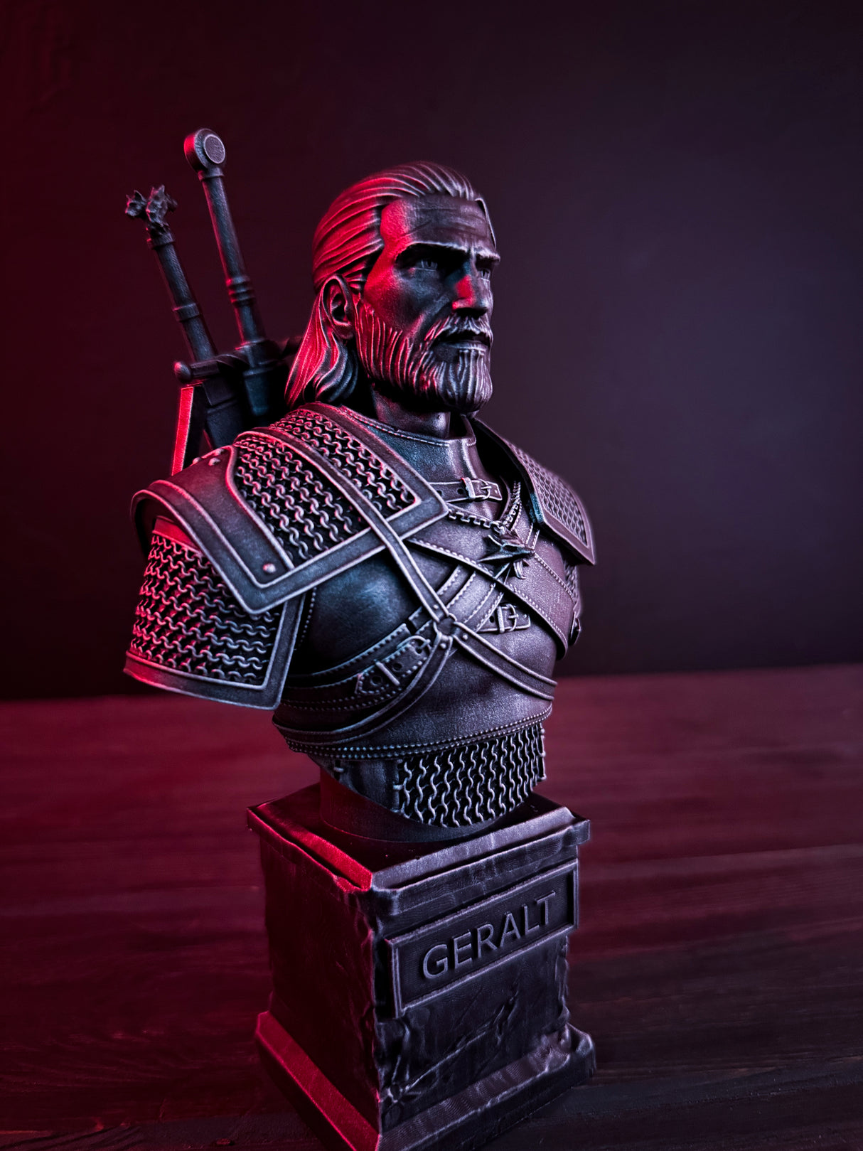 The Witcher 3 | Geralt of Rivia Bust | 3D Printed Witcher Statue | The Witcher 3 Fan Art Collectible | Dark Fantasy Resin Figure