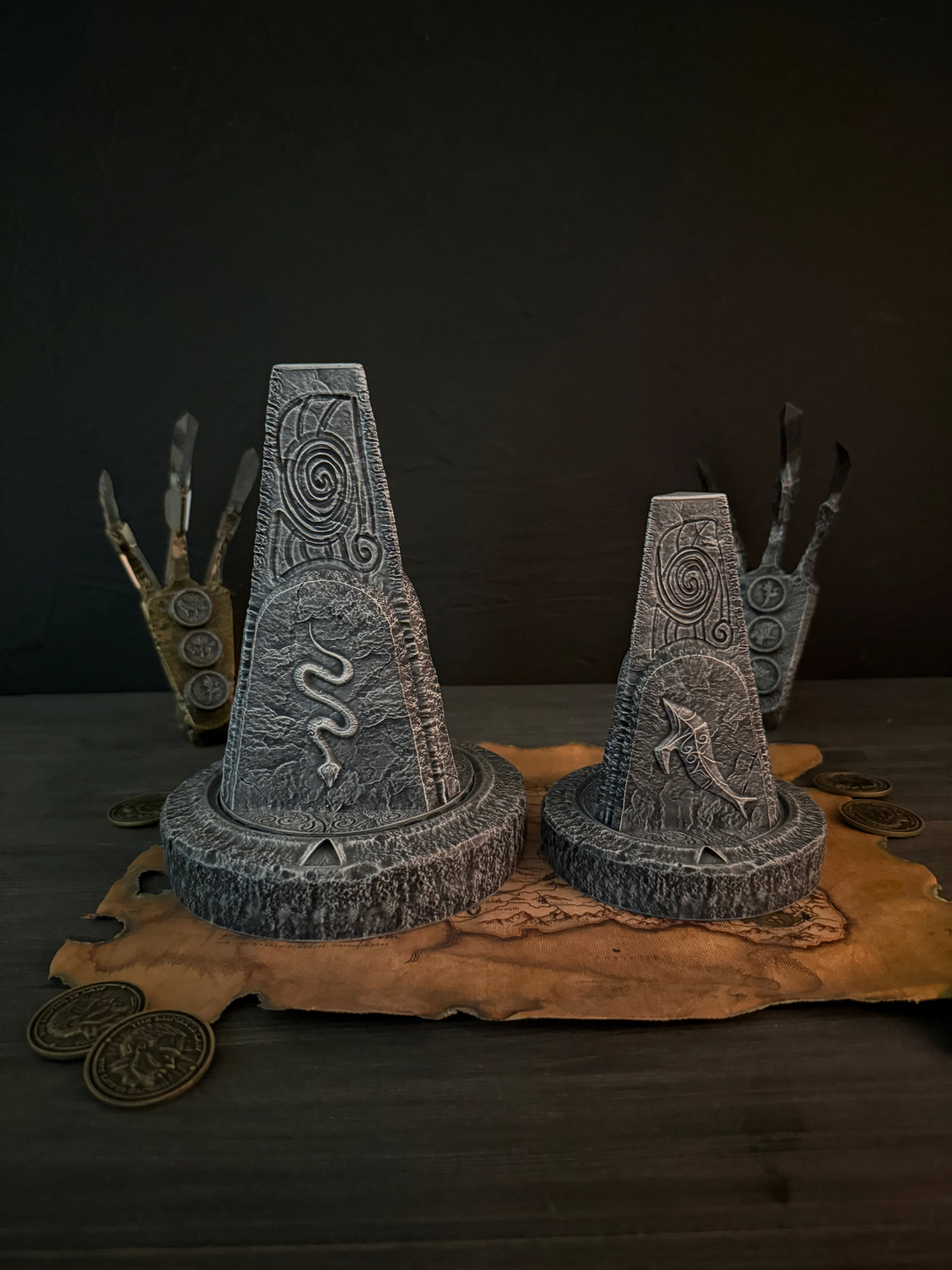 Rotating Puzzle Pillar from Skyrim | Puzzle Stone Replica | 3D Printed Dungeon Prop | Rotatable Skyrim Puzzle