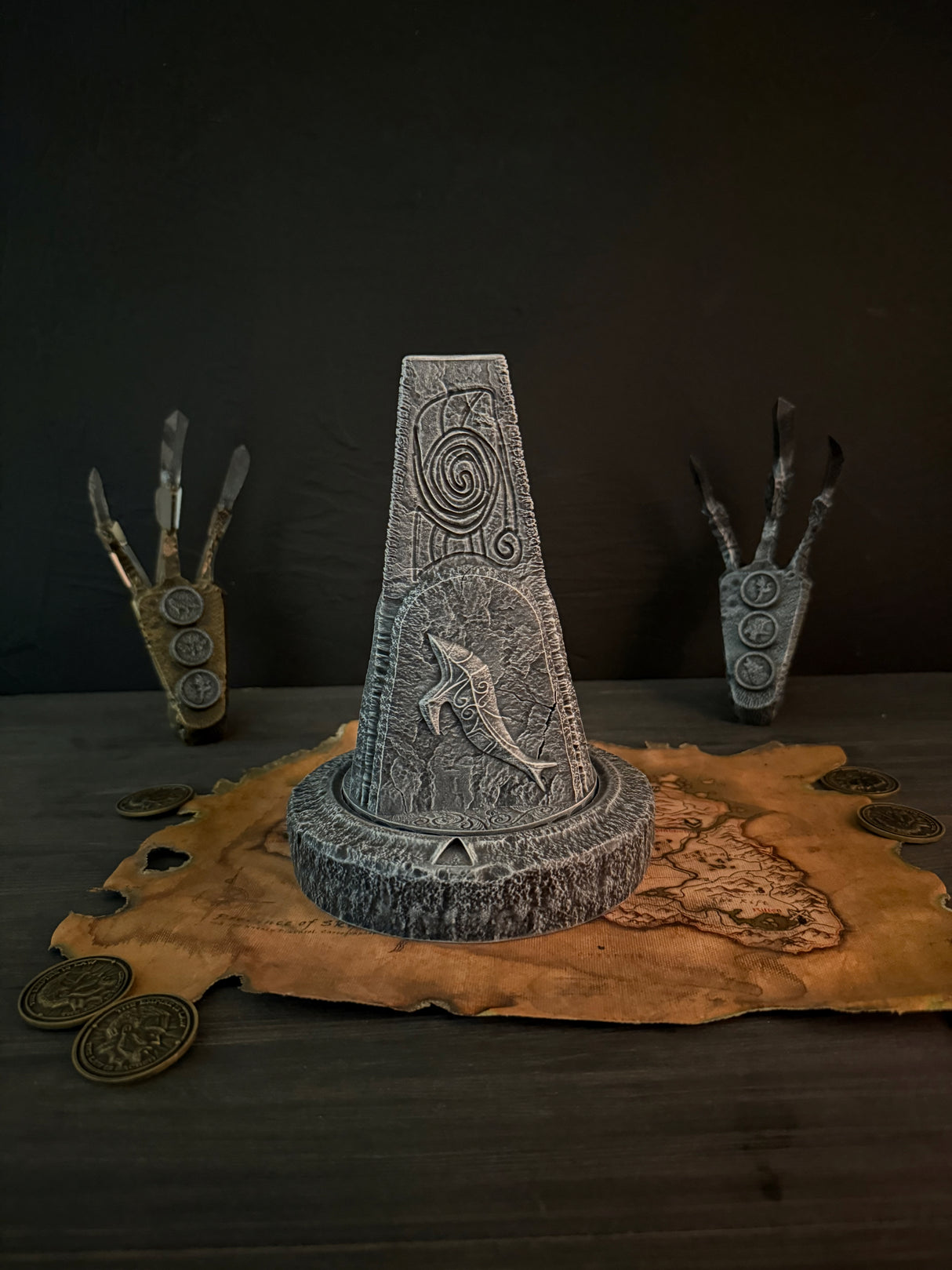 Rotating Puzzle Pillar from Skyrim | Puzzle Stone Replica | 3D Printed Dungeon Prop | Rotatable Skyrim Puzzle