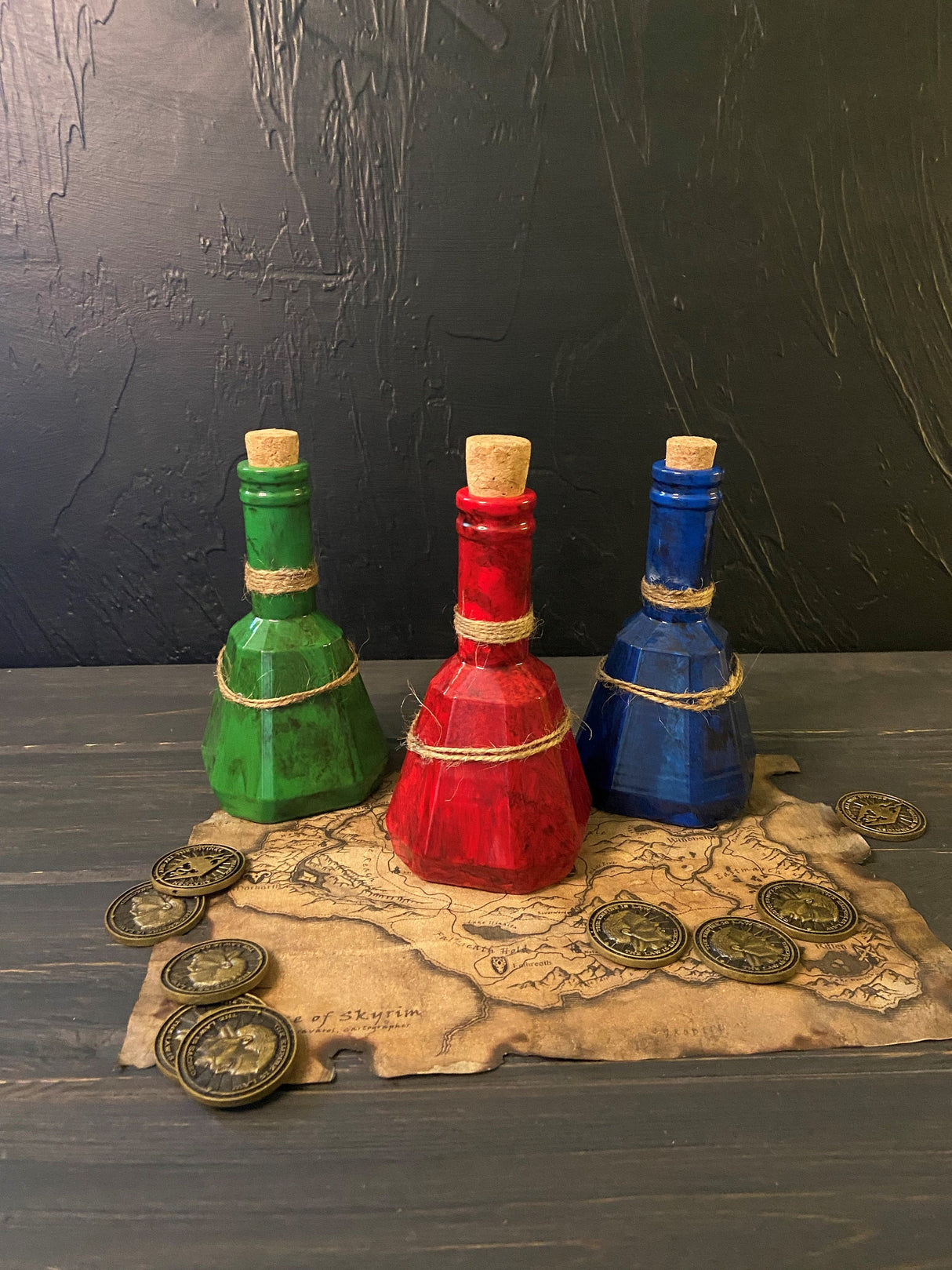 Skyrim Potion Bottles, The Elder Scrolls Arfifact, Health, Mana, Stamina Potions