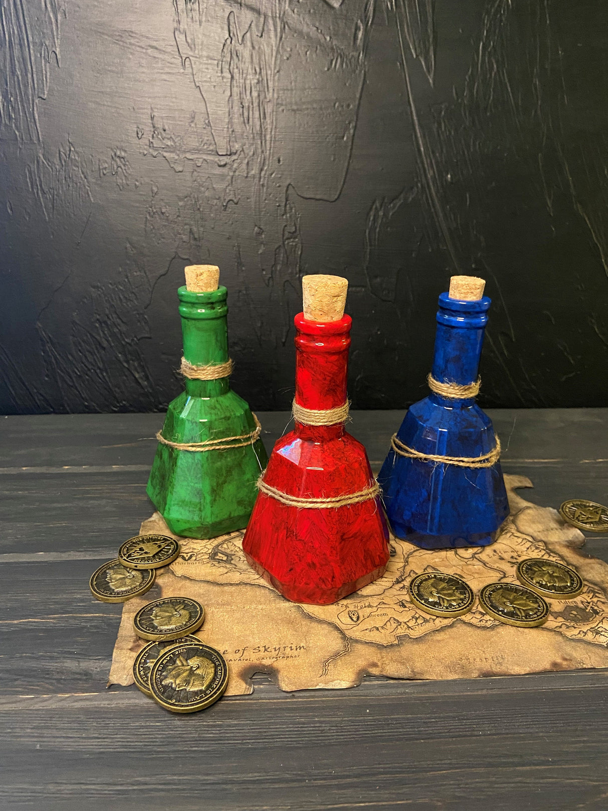 Skyrim Potion Bottles, The Elder Scrolls Arfifact, Health, Mana, Stamina Potions
