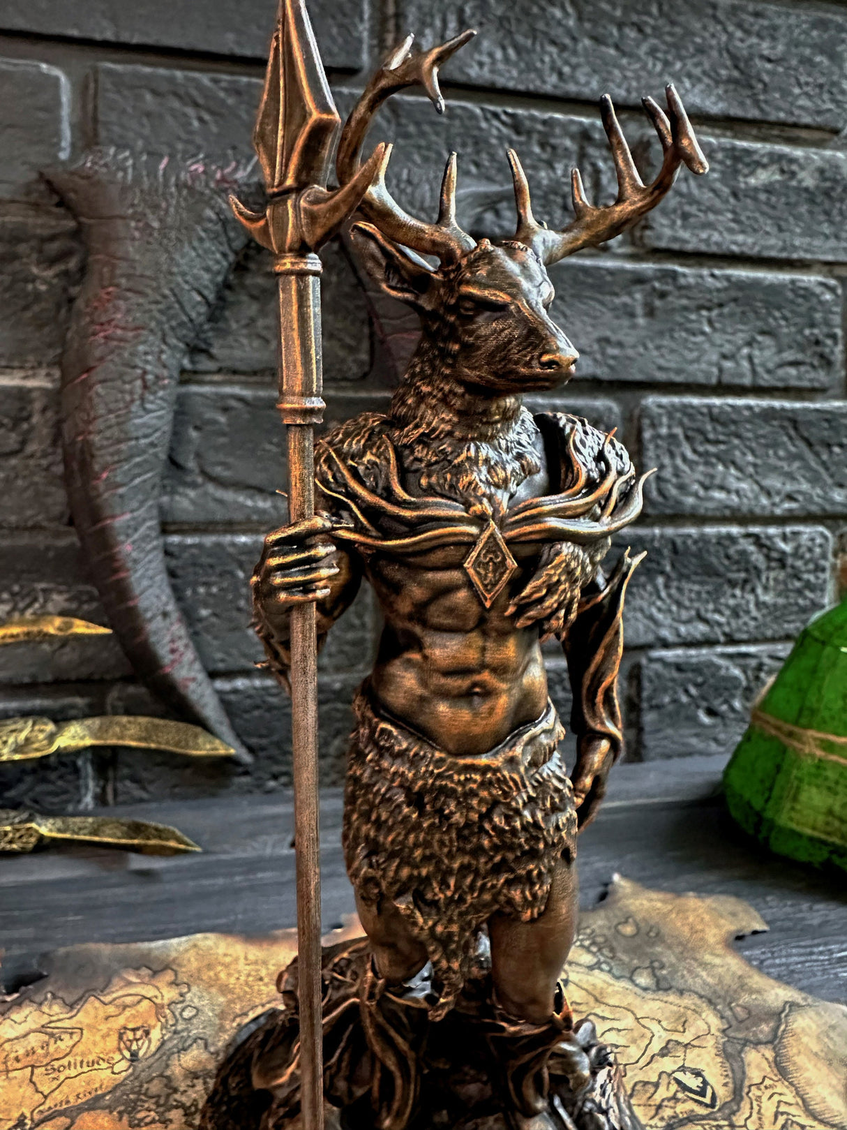 Skyrim Hircine Statue, The Elder scrolls Figurine, Daedric Prince Sculpture