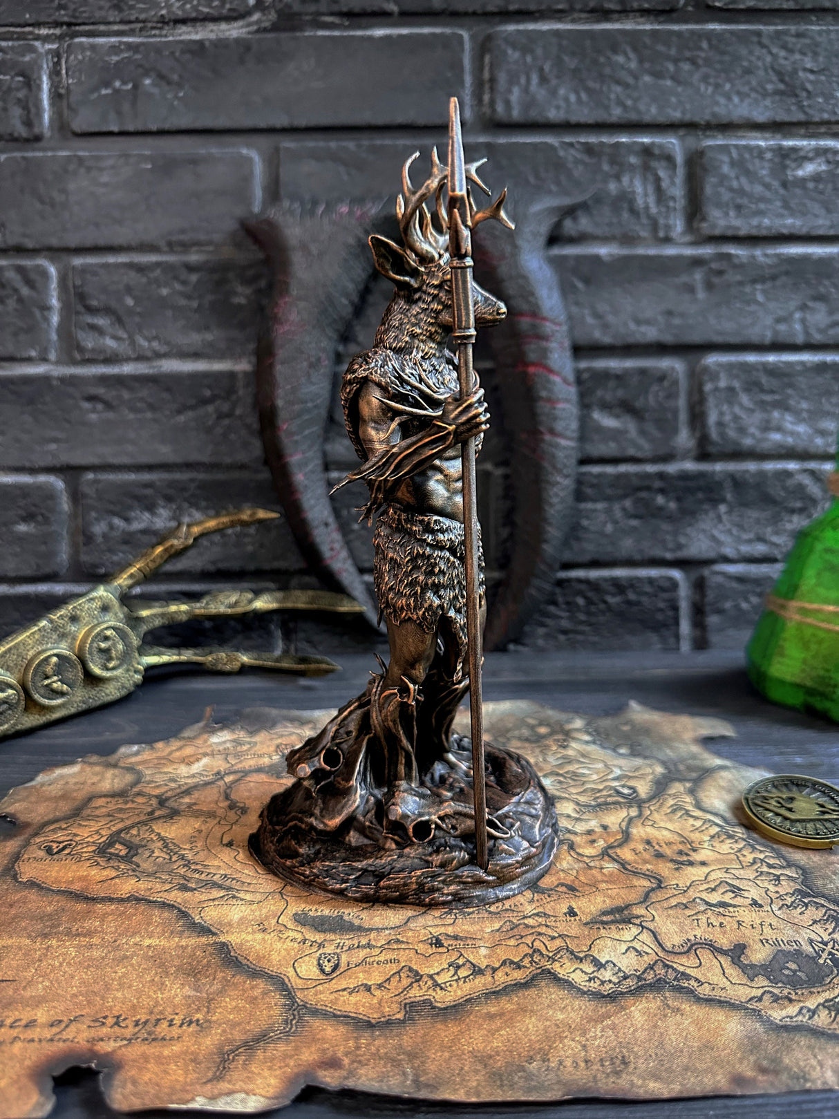 Skyrim Hircine Statue, The Elder scrolls Figurine, Daedric Prince Sculpture