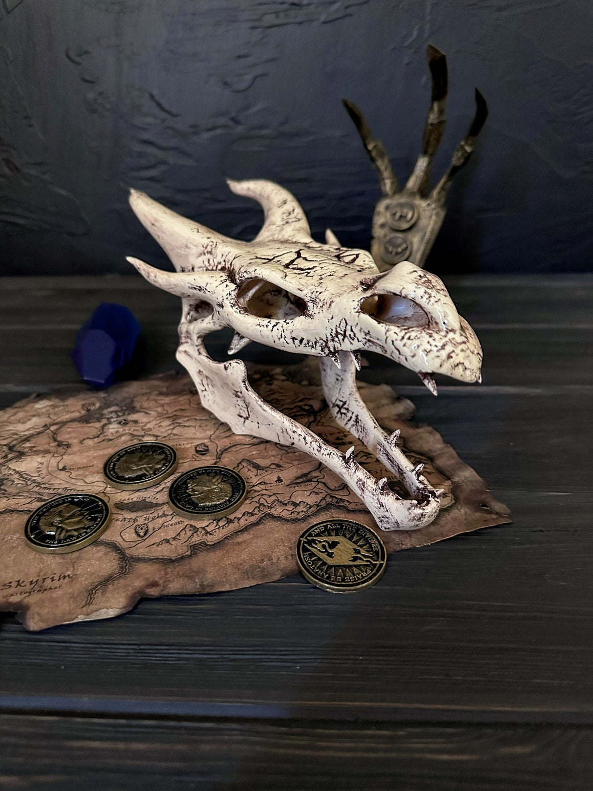 Ivory Dragon Skull Skyrim, The Elder Scrolls V Artifact, Skyrim Cosplay and Decor