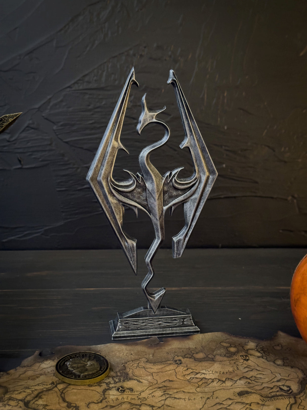 Skyrim Dragon Logo, The Elder Scrolls V Decor, Logo Figurine