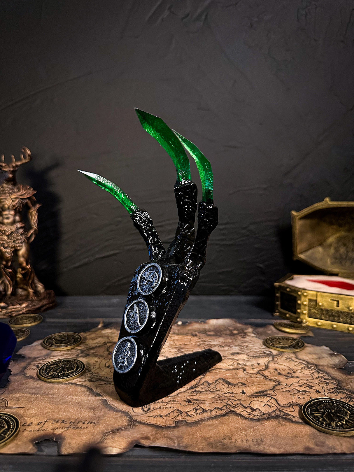 Emerald Dragon Claw, Correct Combanation, Skyrim Artifact, The Elder Scrolls V Decor, Cosplay, Gift for Fans
