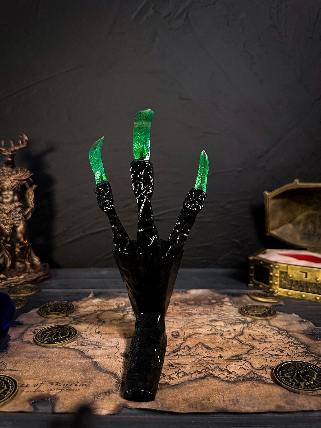 Emerald Dragon Claw, Correct Combanation, Skyrim Artifact, The Elder Scrolls V Decor, Cosplay, Gift for Fans