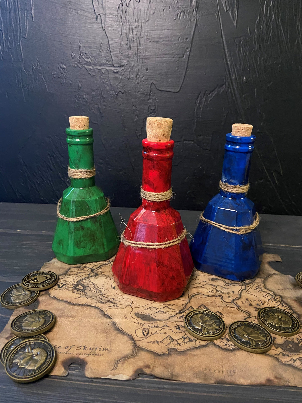 Skyrim Potion Bottles, The Elder Scrolls Arfifact, Health, Mana, Stamina Potions