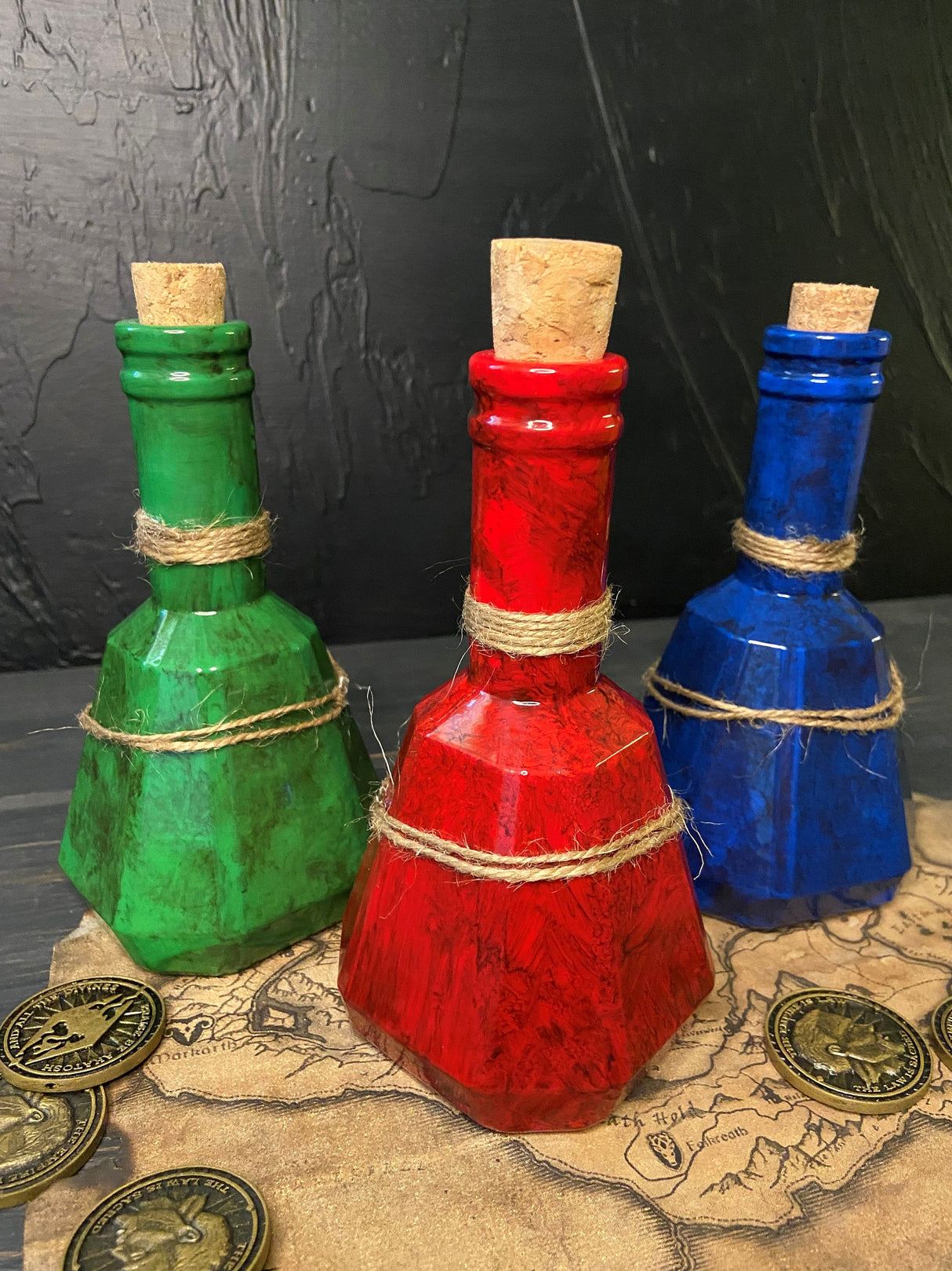 Skyrim Potion Bottles, The Elder Scrolls Arfifact, Health, Mana, Stamina Potions