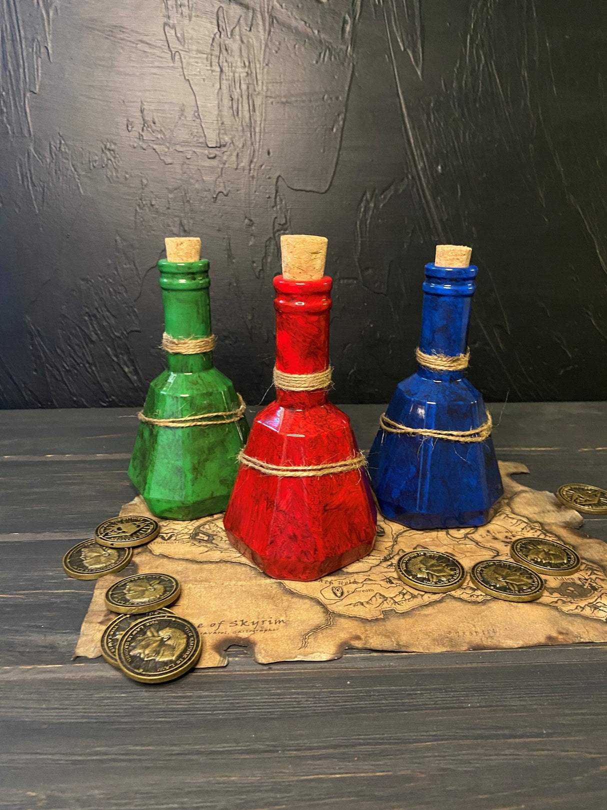 Skyrim Potion Bottles, The Elder Scrolls Arfifact, Health, Mana, Stamina Potions