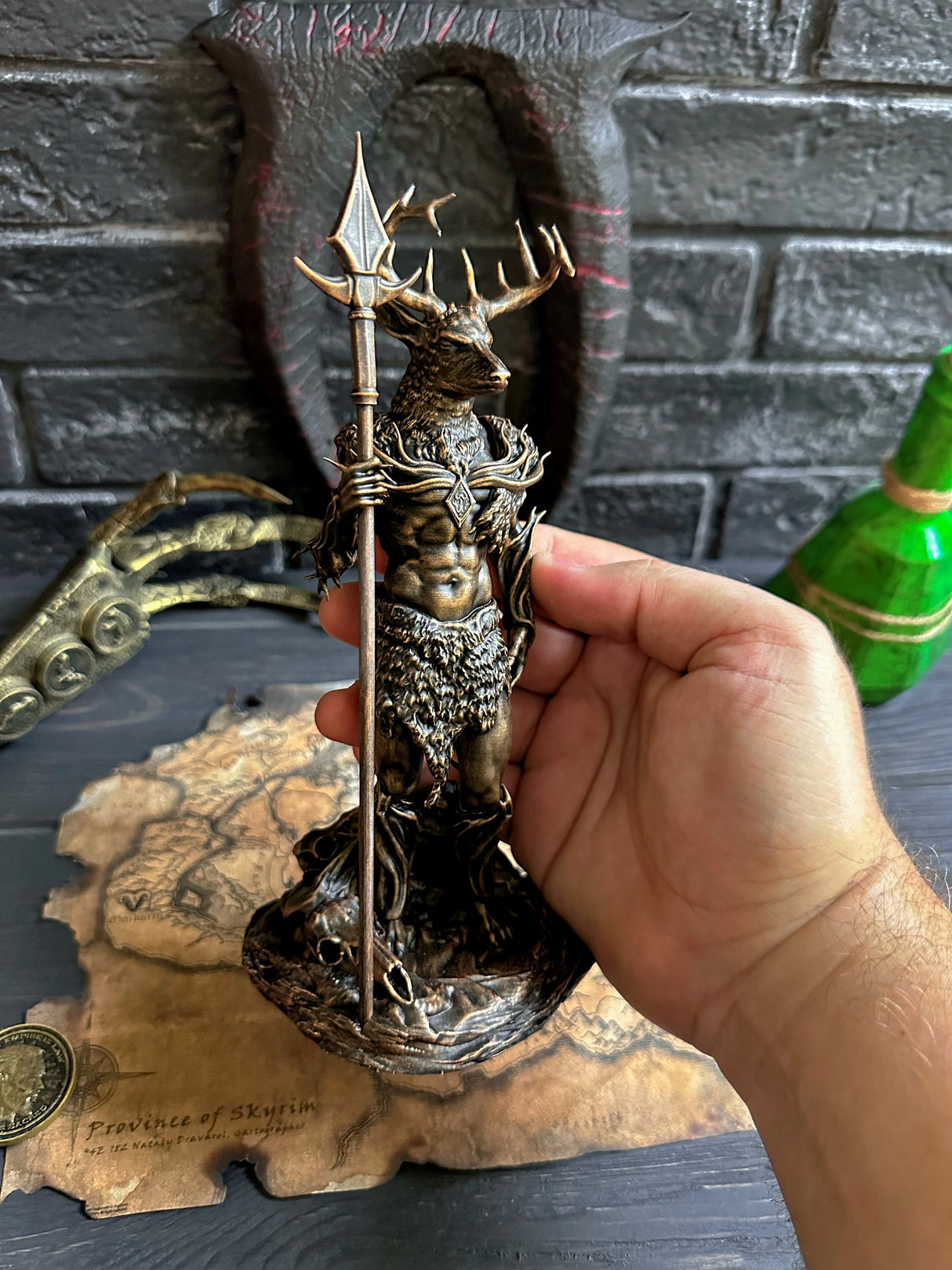 Skyrim Hircine Statue, The Elder scrolls Figurine, Daedric Prince Sculpture