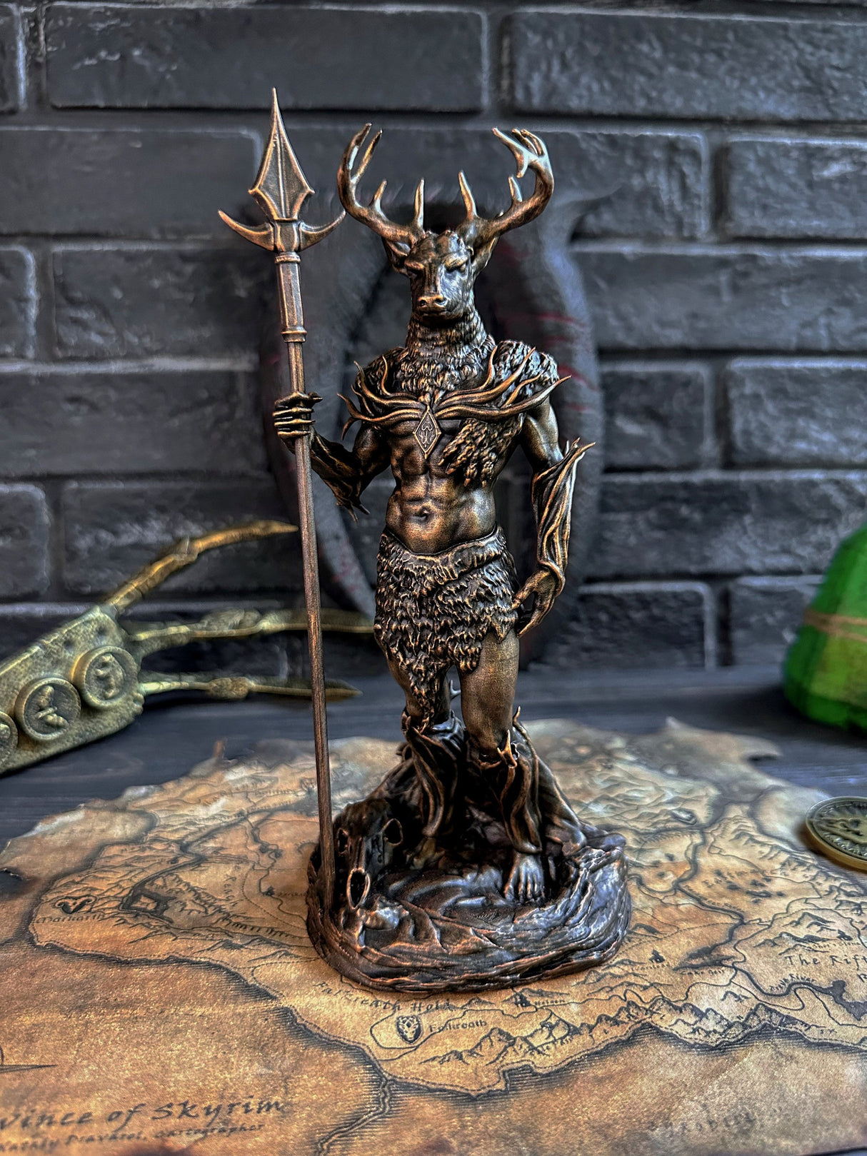 Skyrim Hircine Statue, The Elder scrolls Figurine, Daedric Prince Sculpture