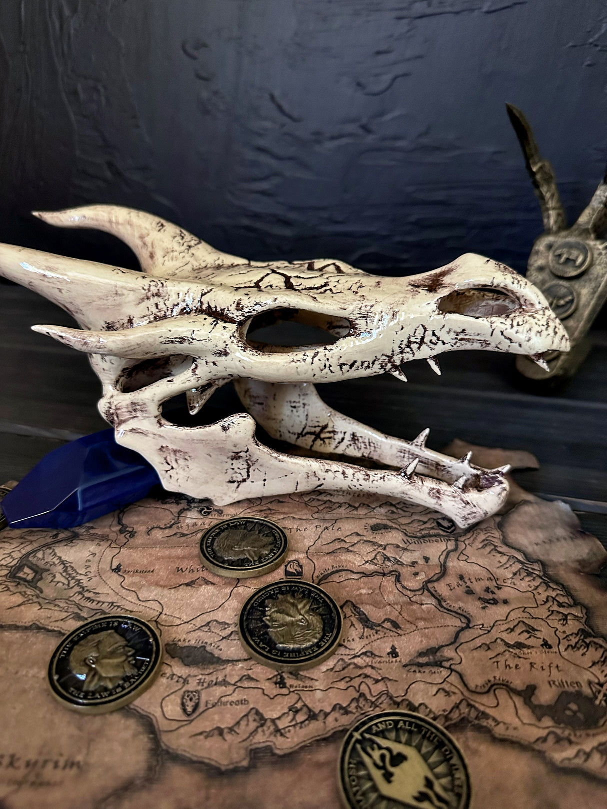 Ivory Dragon Skull Skyrim, The Elder Scrolls V Artifact, Skyrim Cosplay and Decor