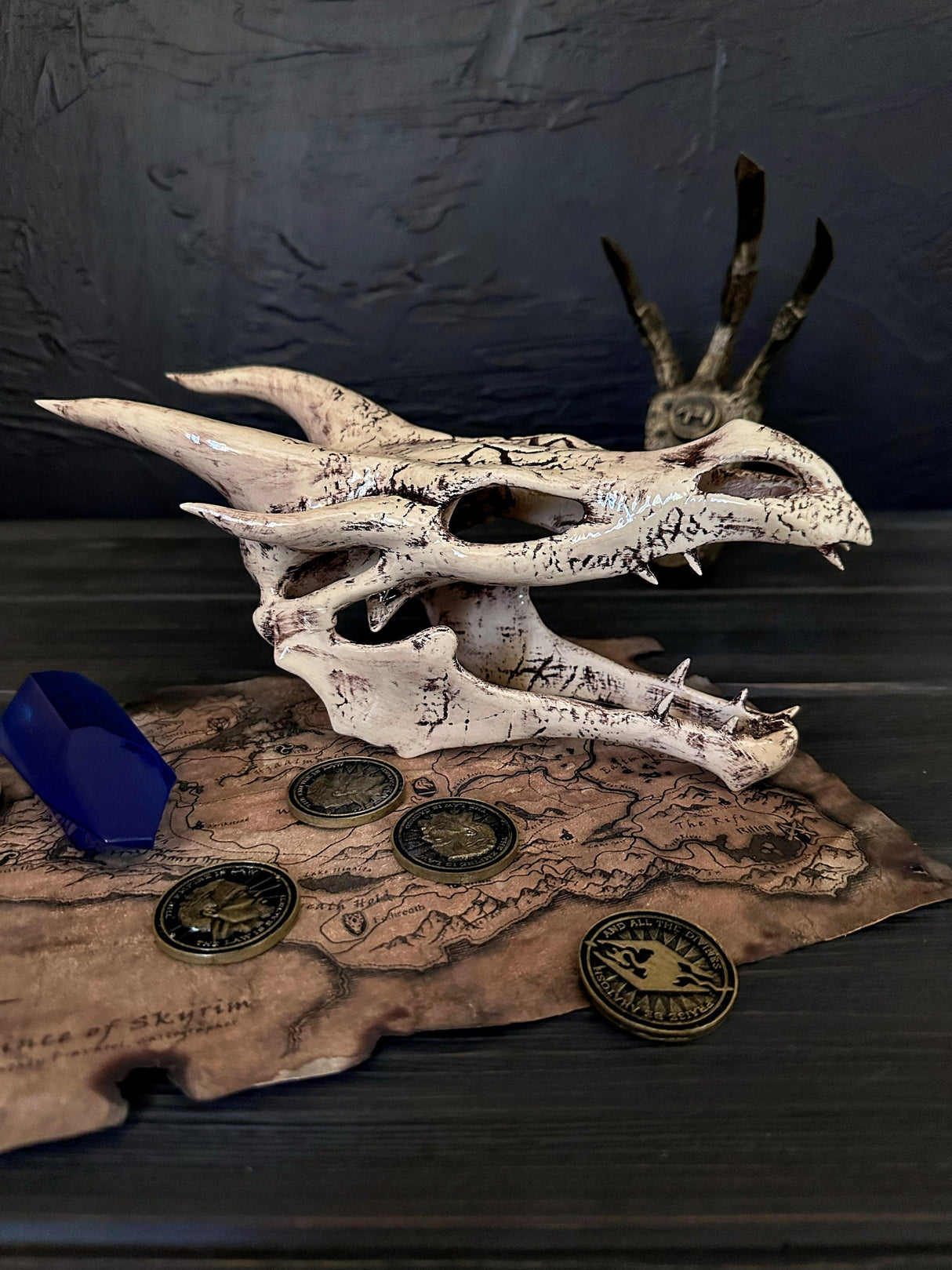 Ivory Dragon Skull Skyrim, The Elder Scrolls V Artifact, Skyrim Cosplay and Decor
