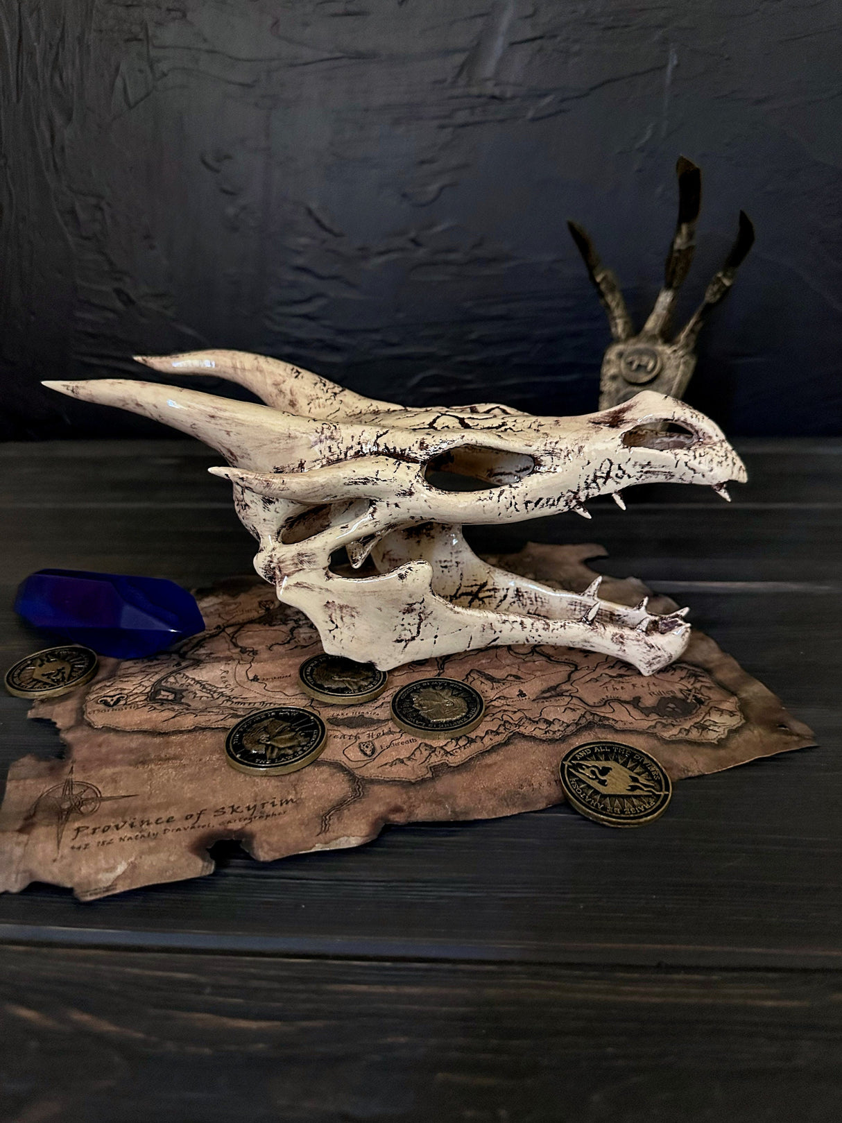 Ivory Dragon Skull Skyrim, The Elder Scrolls V Artifact, Skyrim Cosplay and Decor