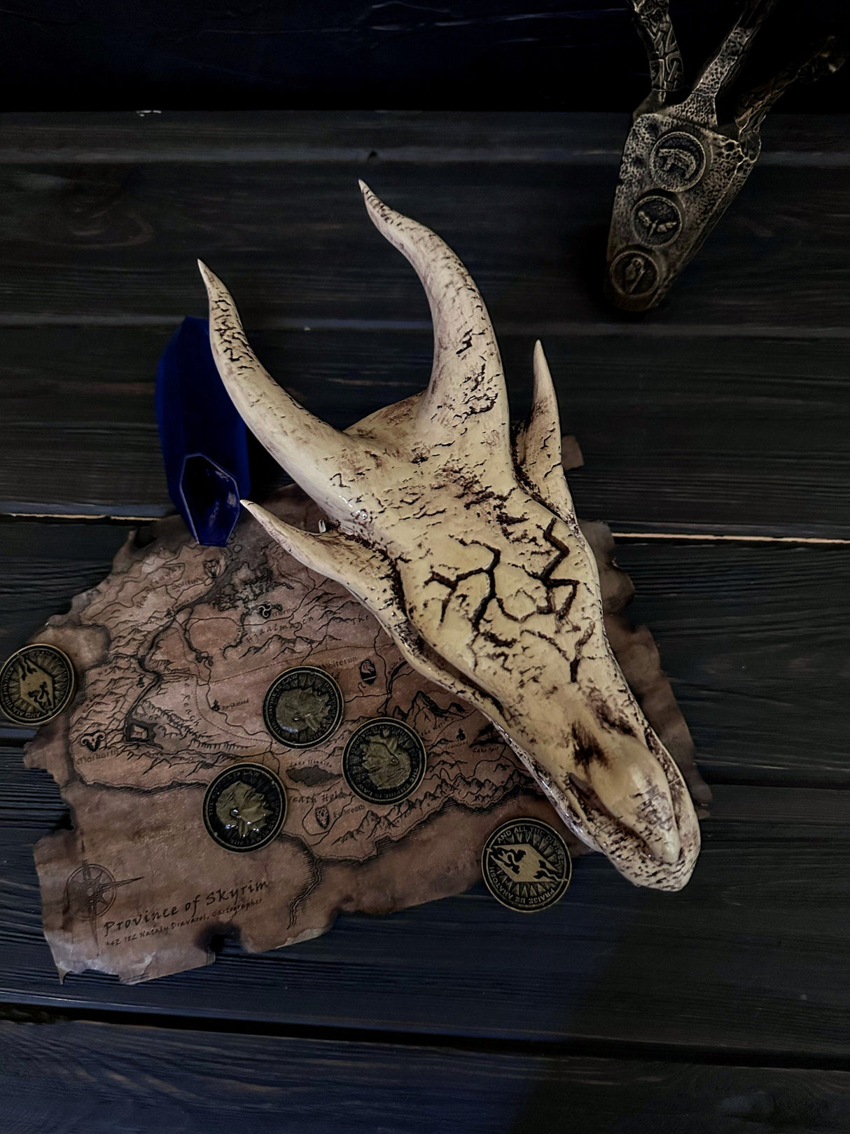 Ivory Dragon Skull Skyrim, The Elder Scrolls V Artifact, Skyrim Cosplay and Decor