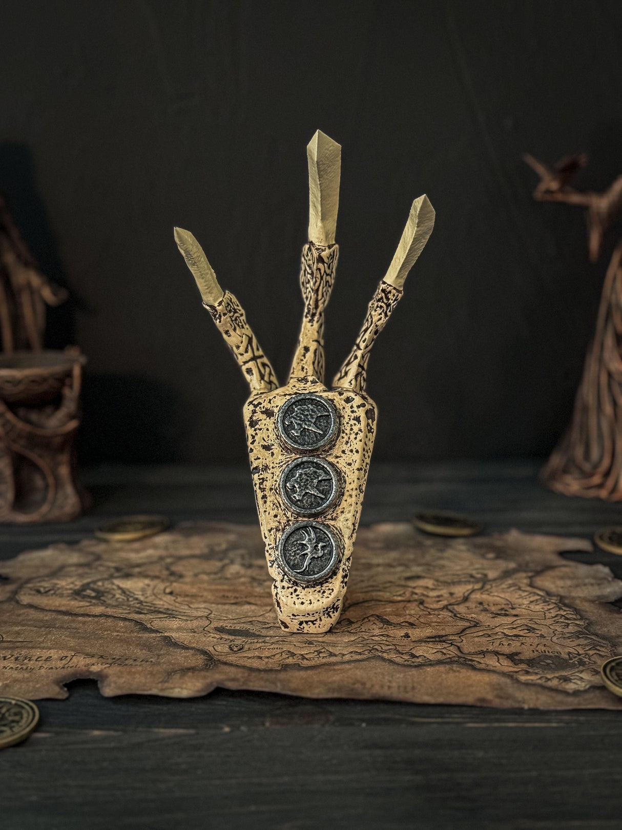 Ivory Dragon Claw, Skyrim The Elder Scrolls V Artifact, Decor and Cosplay, Skyrim Replica, Puzzle Item