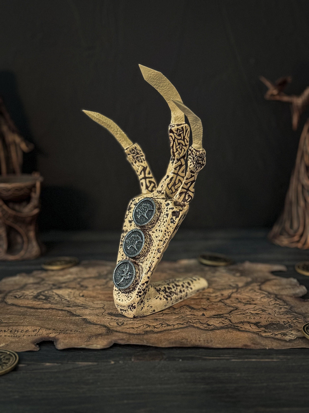 Ivory Dragon Claw, Skyrim The Elder Scrolls V Artifact, Decor and Cosplay, Skyrim Replica, Puzzle Item