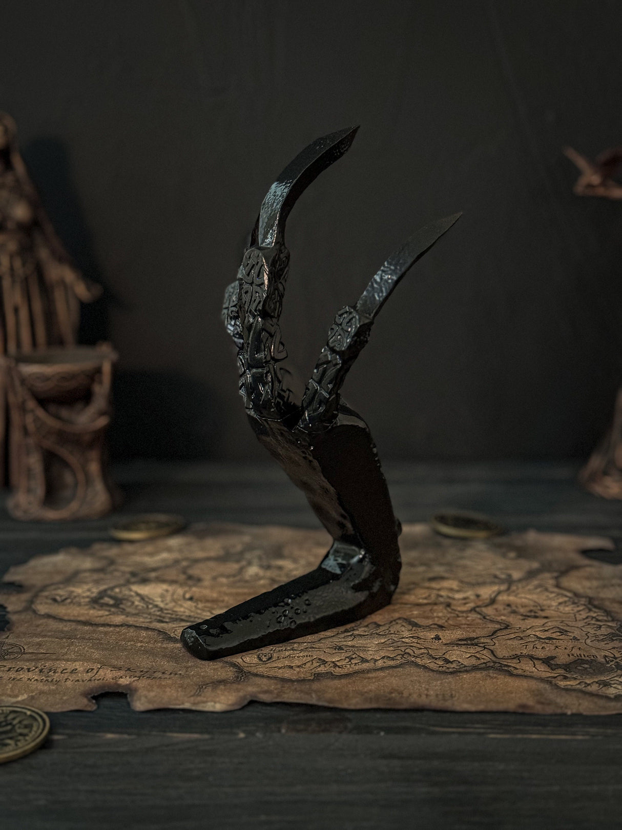 Skyrim Ebony Dragon Claw, Artifact, Inspired by Skyrim, Home and Office Decoration, Skyrim Replica