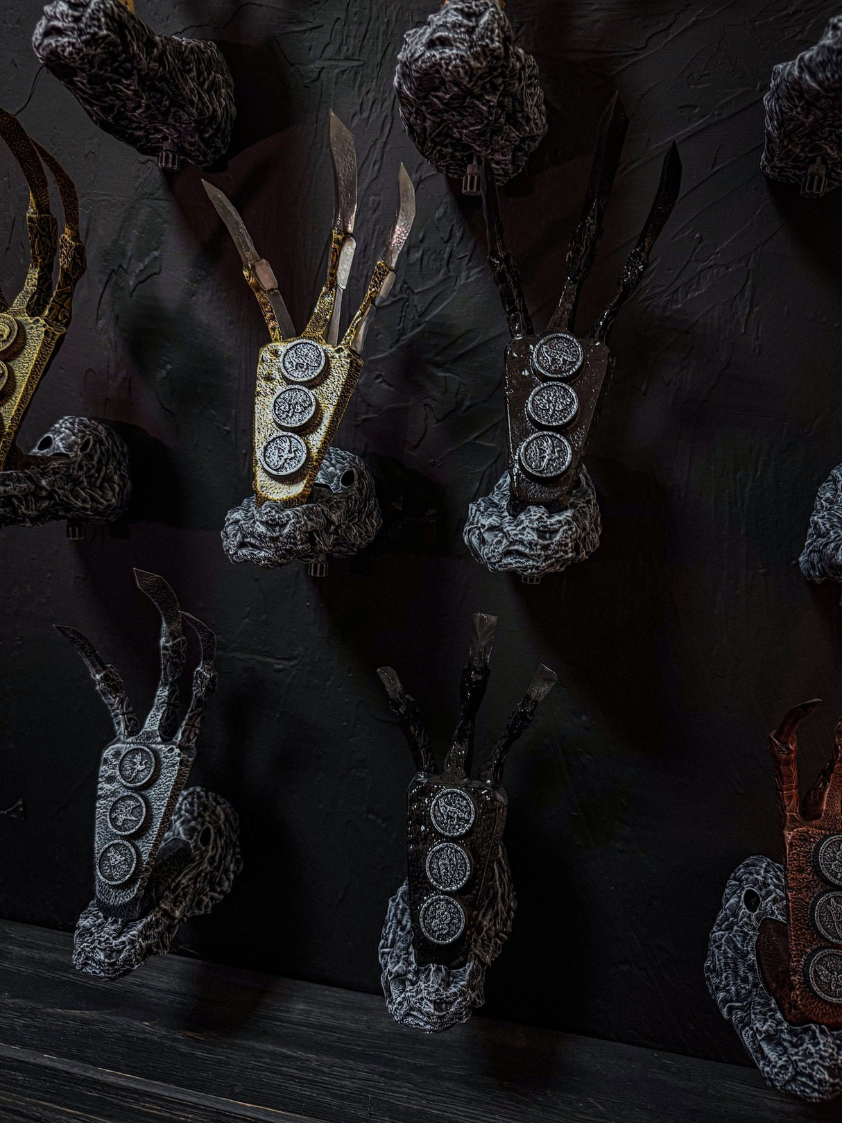 Wall Mounts for Dragon Claws, Set of Mounts, Skyrim Inspired, The Elder Scrolls V, Artifact, Home and Office Decor, Wall Hangings