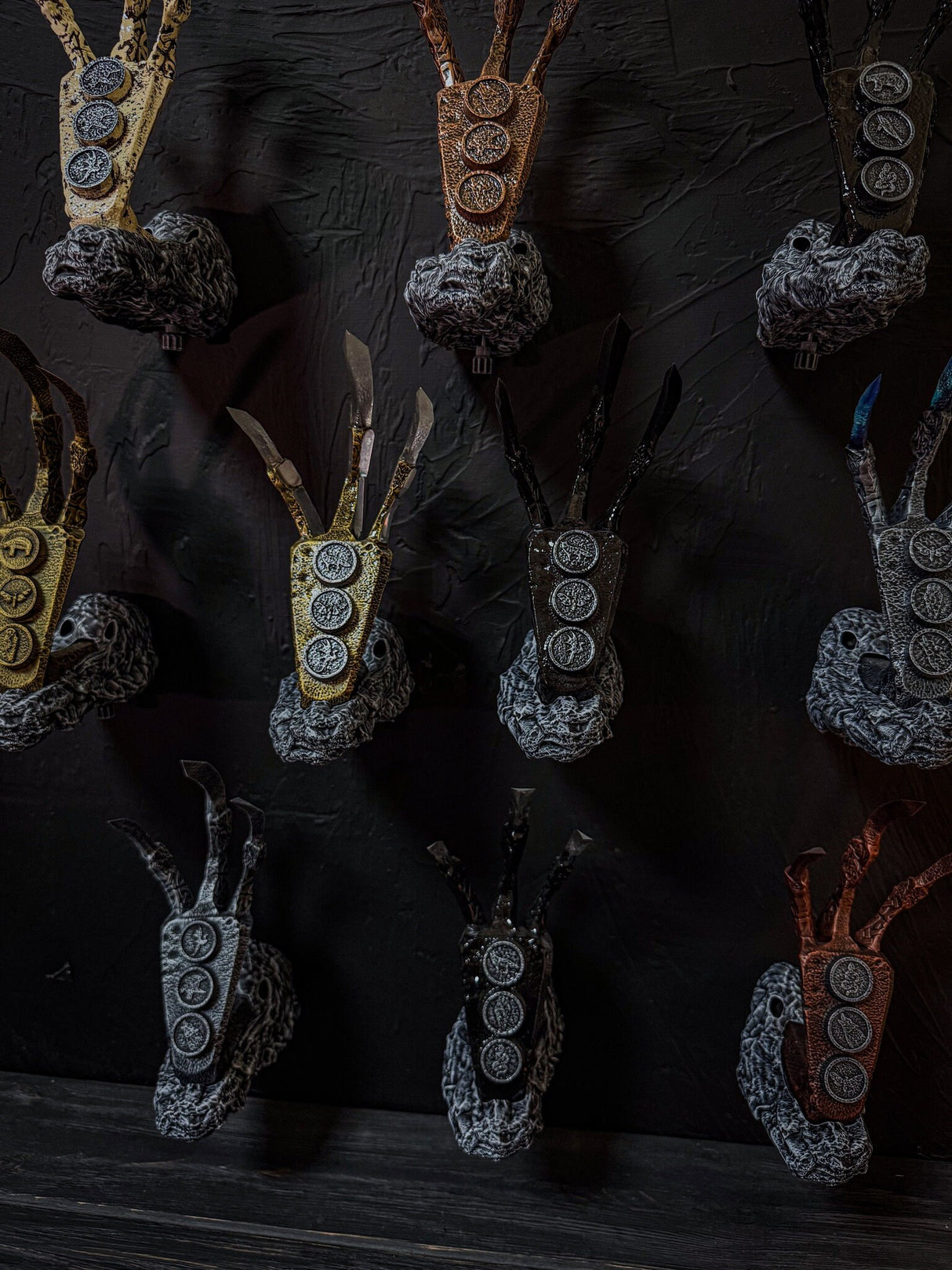 Wall Mounts for Dragon Claws, Set of Mounts, Skyrim Inspired, The Elder Scrolls V, Artifact, Home and Office Decor, Wall Hangings