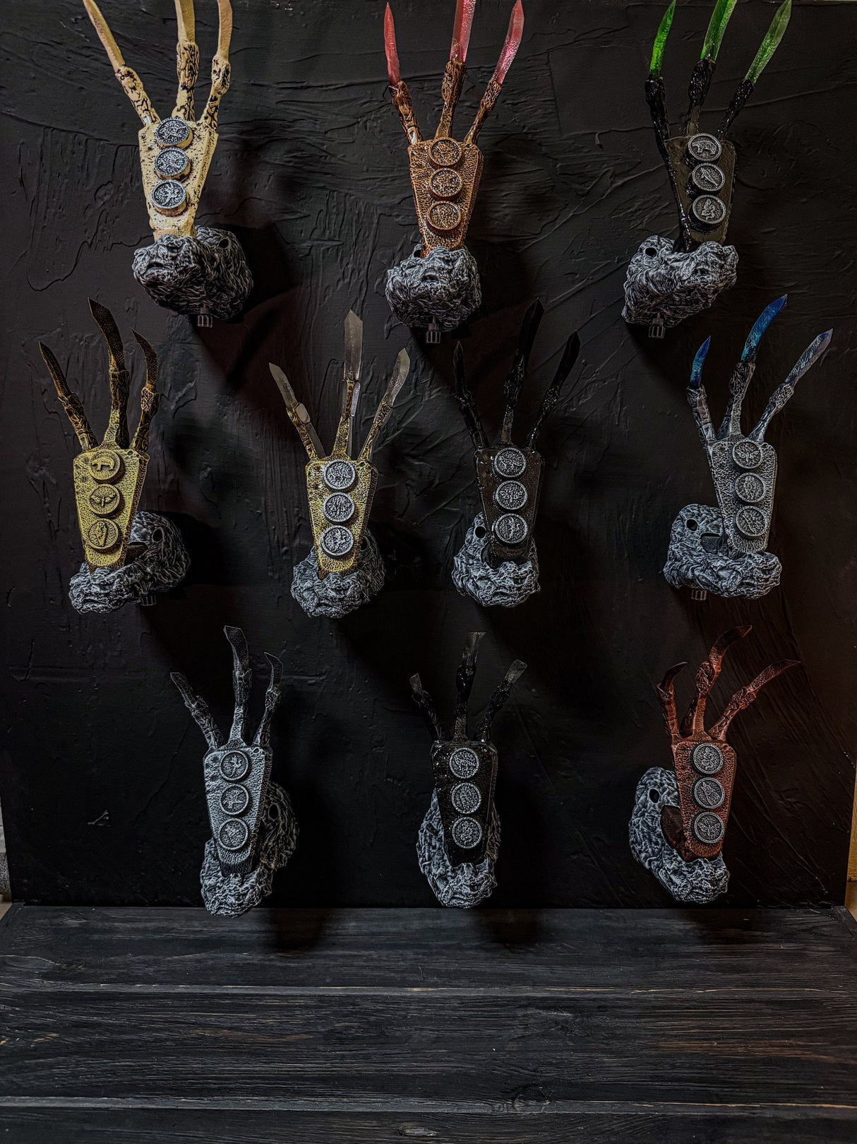 Wall Mounts for Dragon Claws, Set of Mounts, Skyrim Inspired, The Elder Scrolls V, Artifact, Home and Office Decor, Wall Hangings