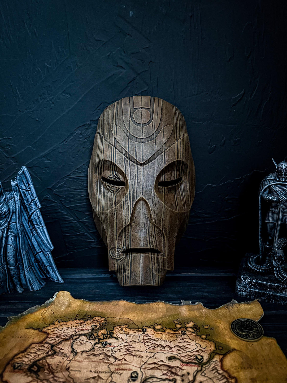 Skyrim Dragon Priest Mask, Wooden Mask, Skyrim Inspired, The Elder Scrolls Replica, Cosplay and Wall Decor