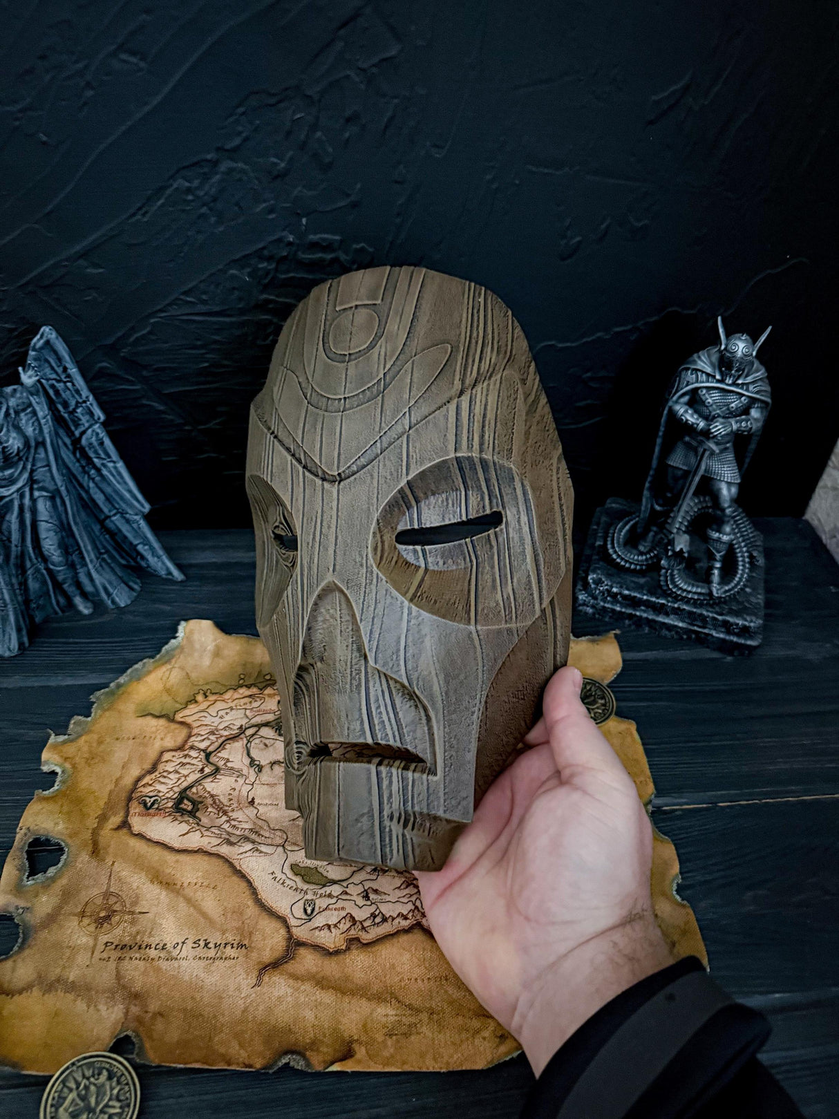 Skyrim Dragon Priest Mask, Wooden Mask, Skyrim Inspired, The Elder Scrolls Replica, Cosplay and Wall Decor