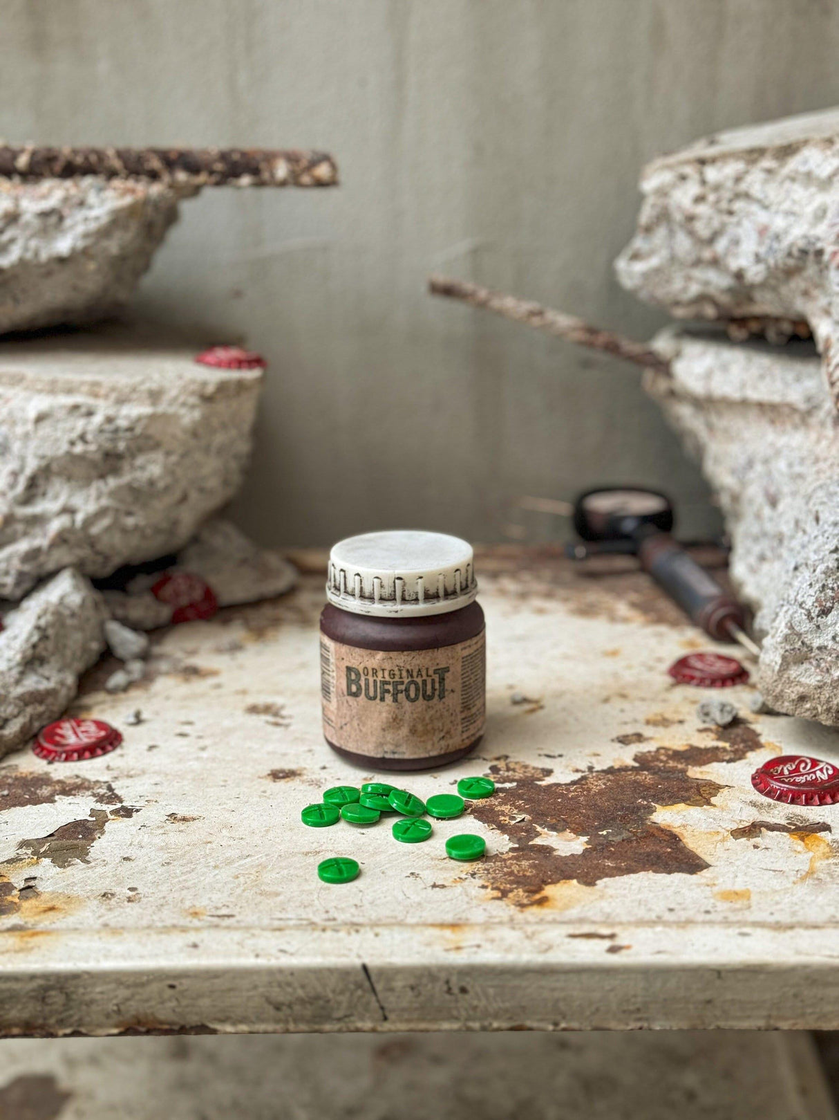 Weathered buffout bottle and pills, fallout 4, highly addictive steroid, artifact fallout inspired, buffout replica