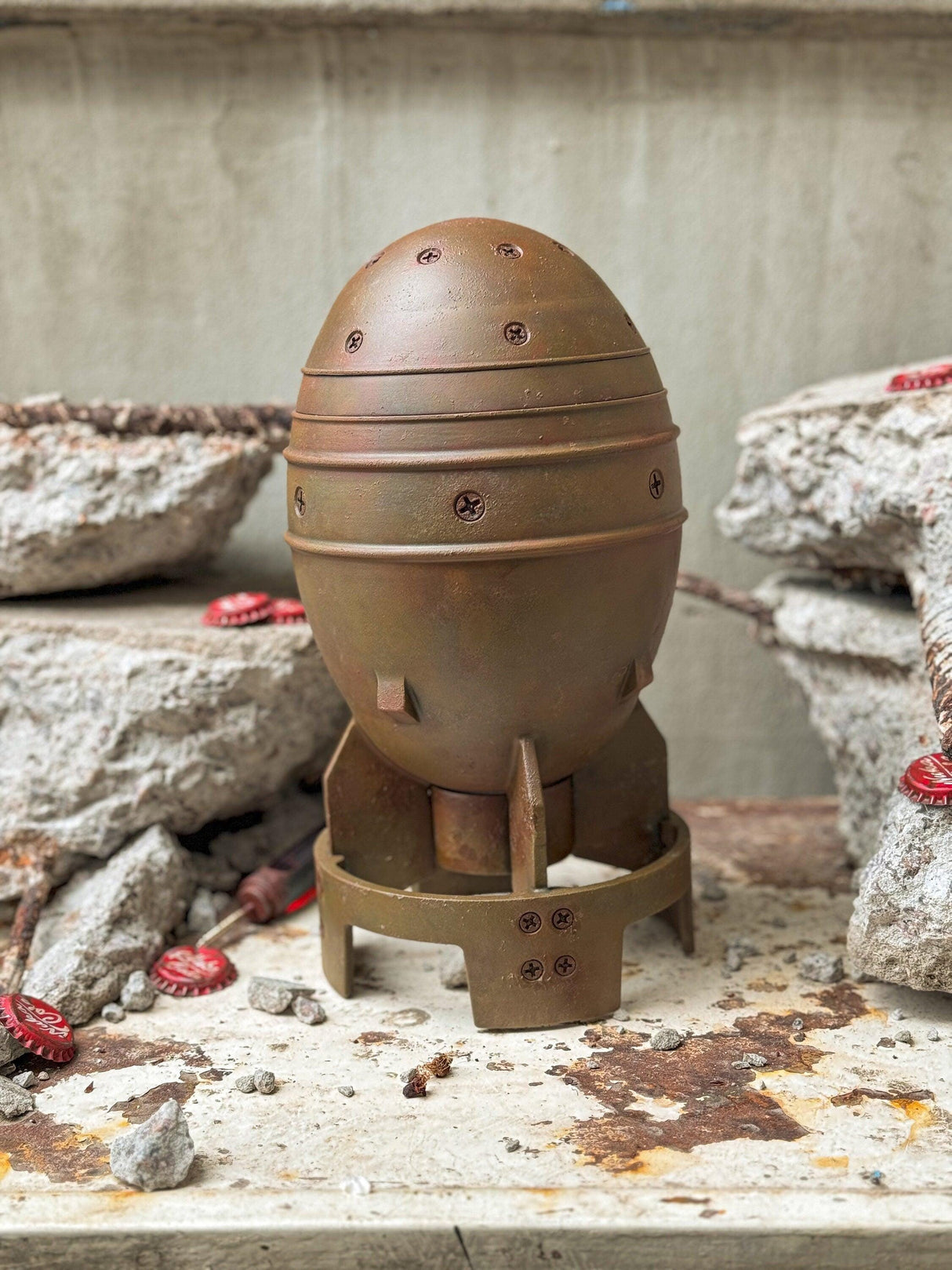 Fallout weathered mini nuke container, mini nuke replica, fallout props, fallout inspired