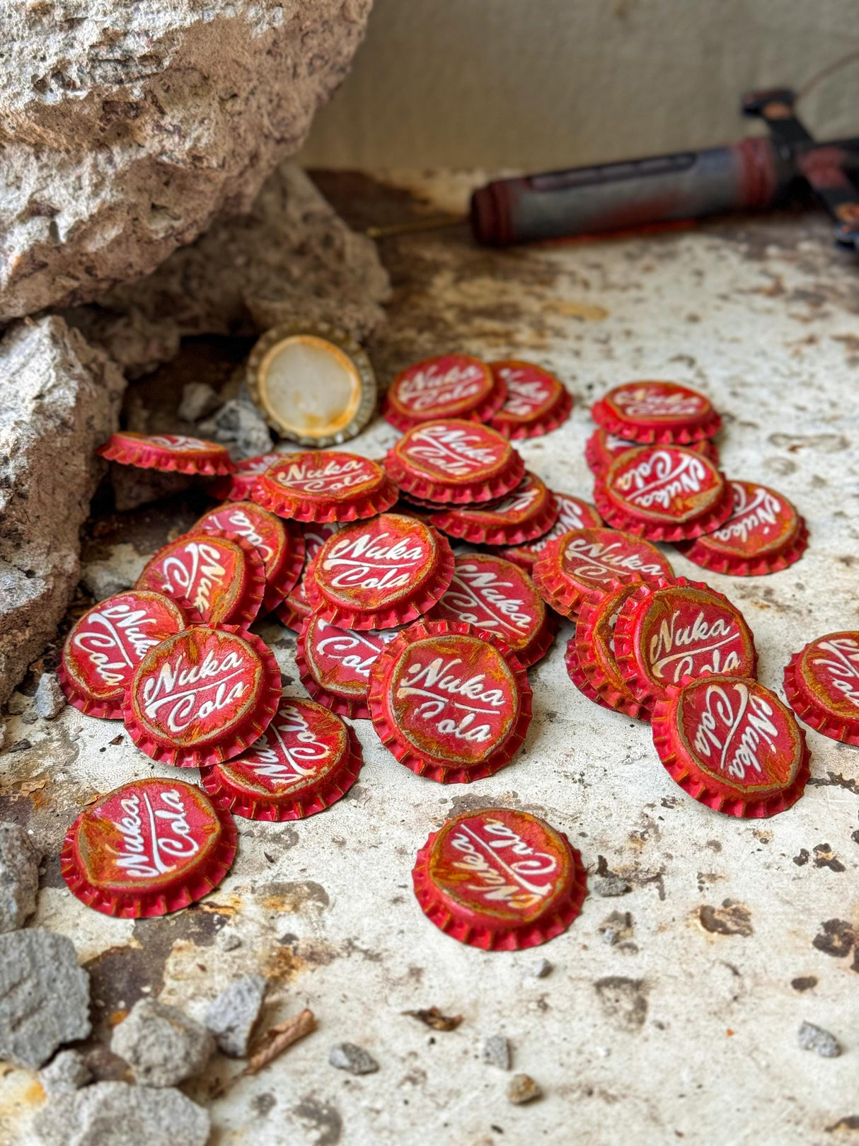 Fallout Rusted Bottle Caps, Nuke Cola Caps, Fallout Props, Fallout Currency