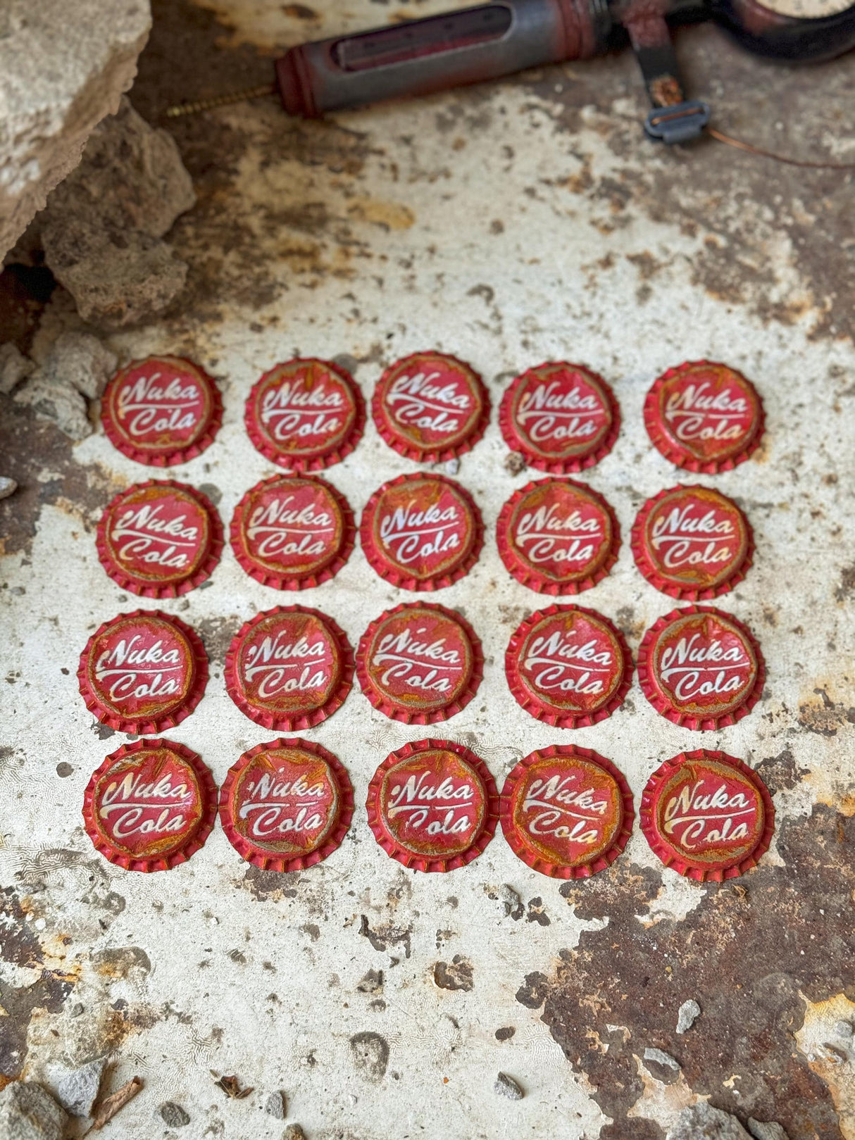 Fallout Rusted Bottle Caps, Nuke Cola Caps, Fallout Props, Fallout Currency