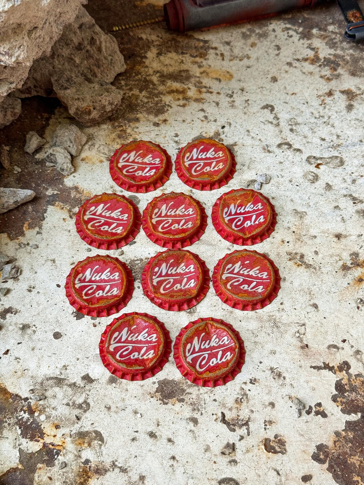 Fallout Rusted Bottle Caps, Nuke Cola Caps, Fallout Props, Fallout Currency