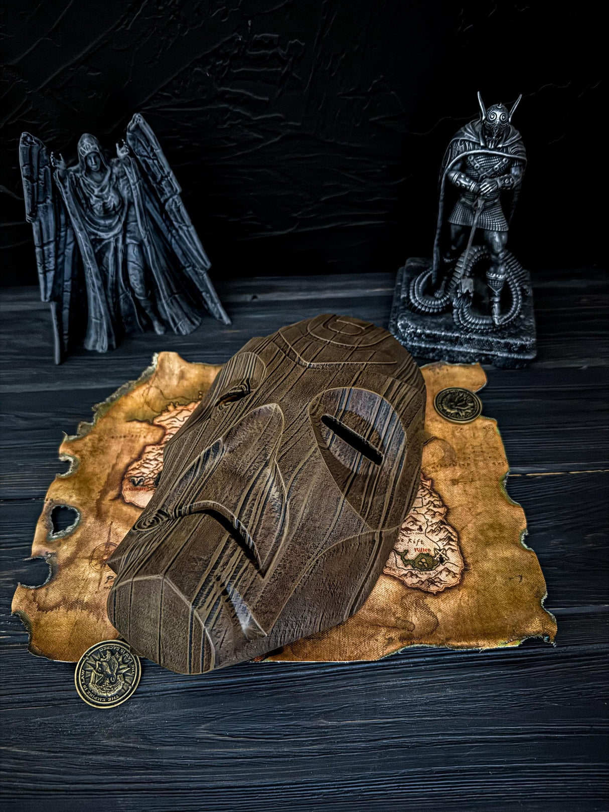 Skyrim Dragon Priest Mask, Wooden Mask, Skyrim Inspired, The Elder Scrolls Replica, Cosplay and Wall Decor