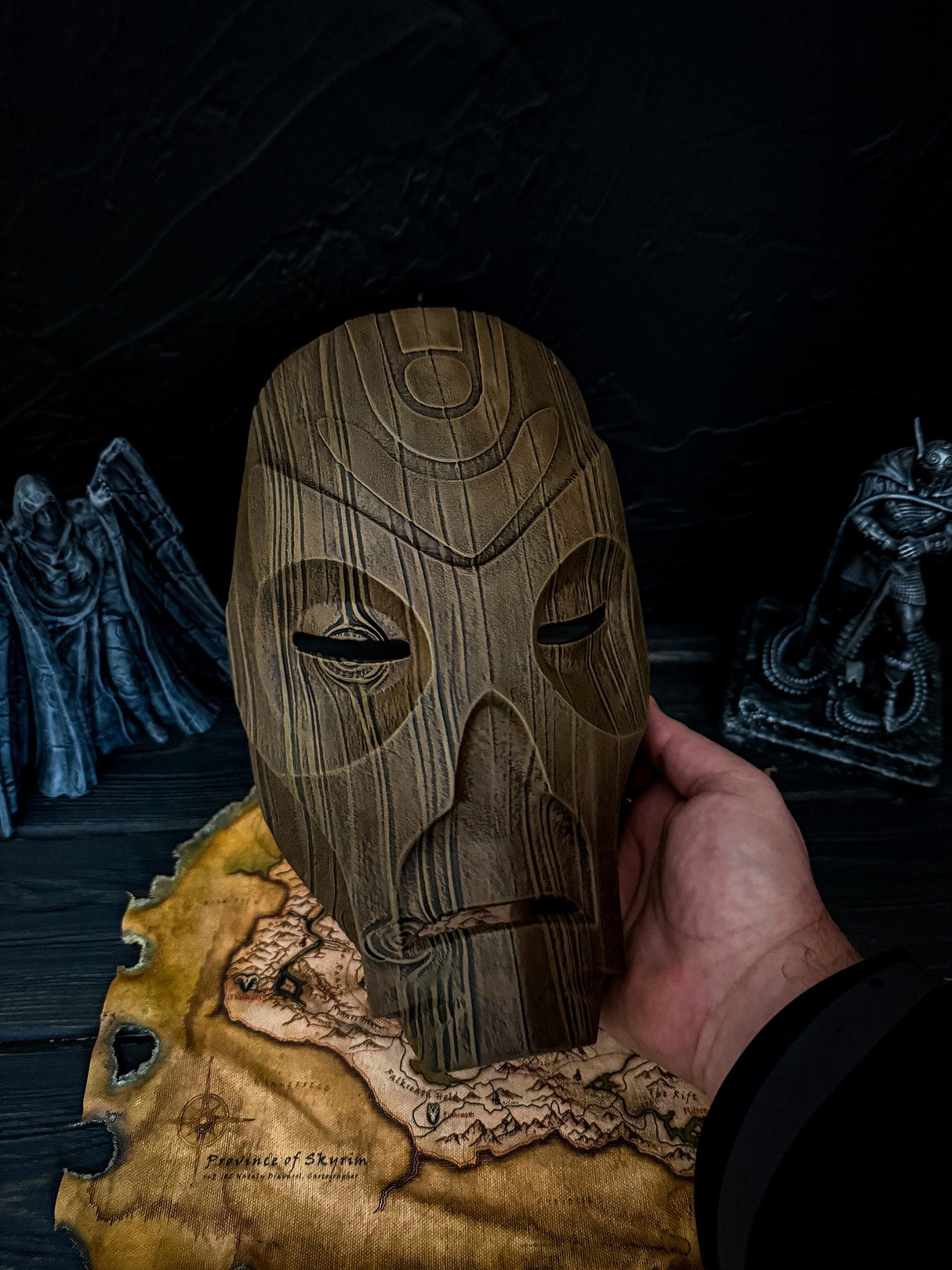Skyrim Dragon Priest Mask, Wooden Mask, Skyrim Inspired, The Elder Scrolls Replica, Cosplay and Wall Decor