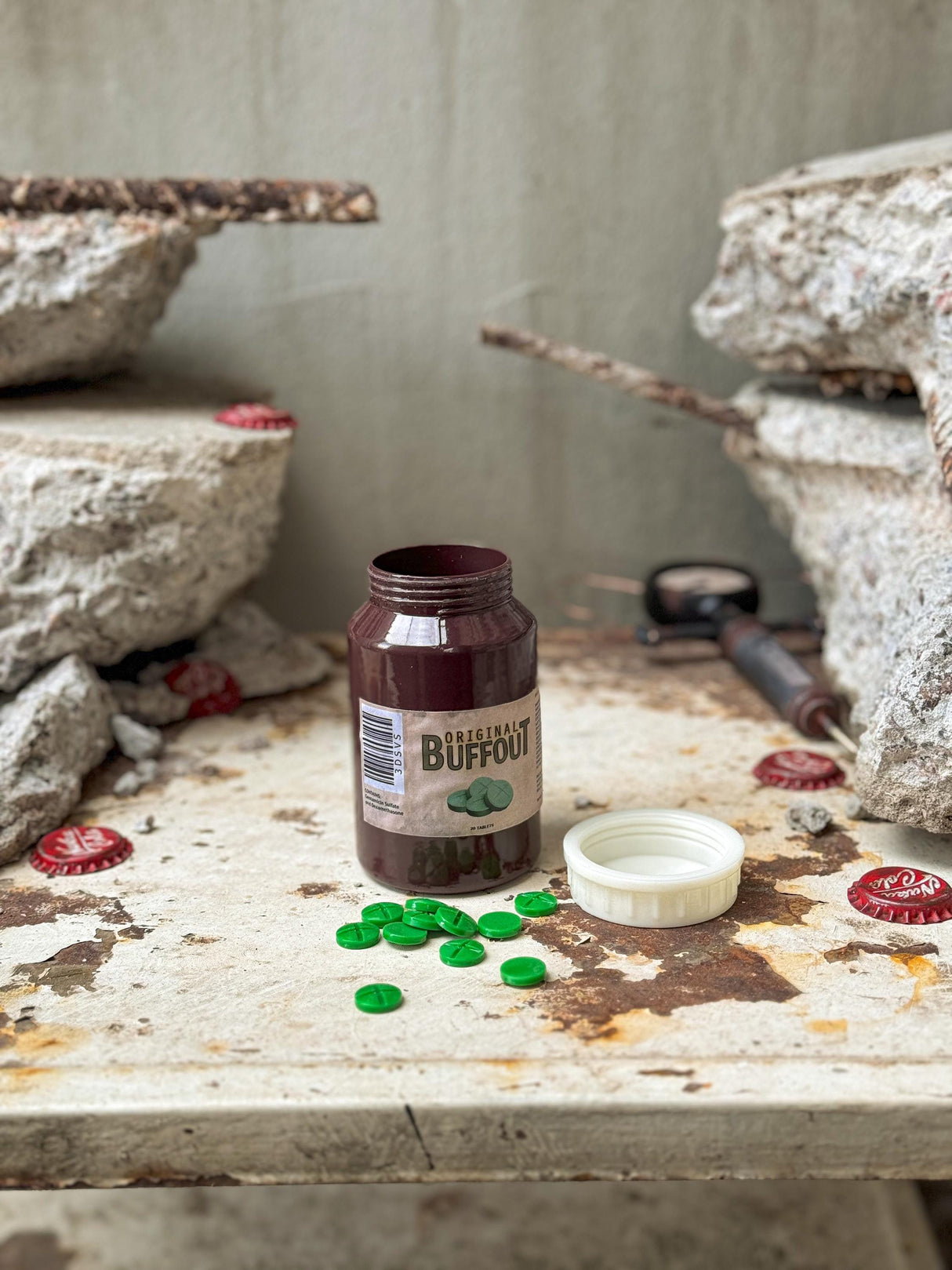 Buffout Bottle and Pills, Fallout 3, Fallout New Vegas Steroid, Artifact Fallout Inspired, Buffout Replica