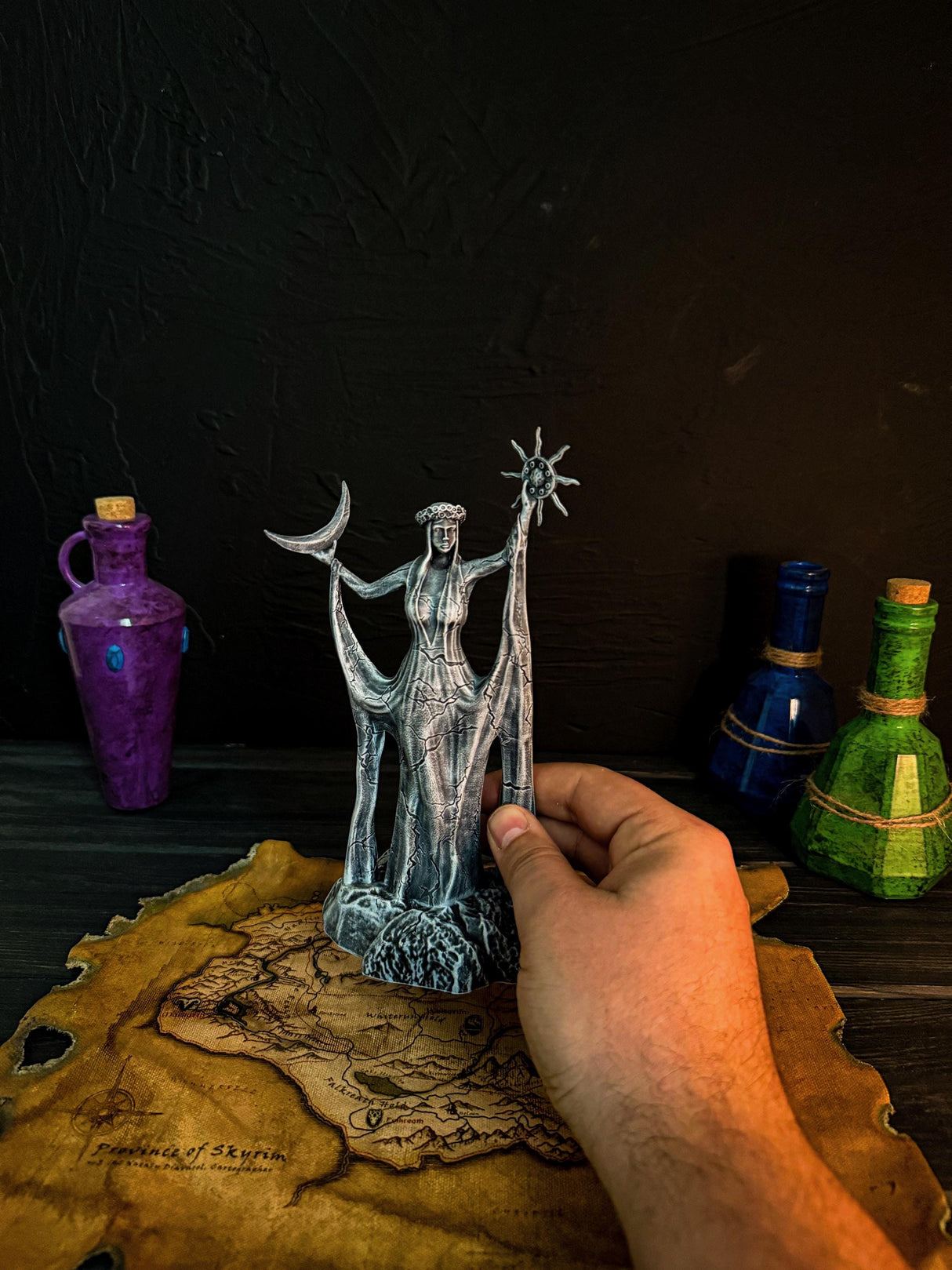 Large and Small Azura Statues, Stone Azura Figurine, The Elder Scrolls V, Skyrim Daedric Prince, Home and Office Decor