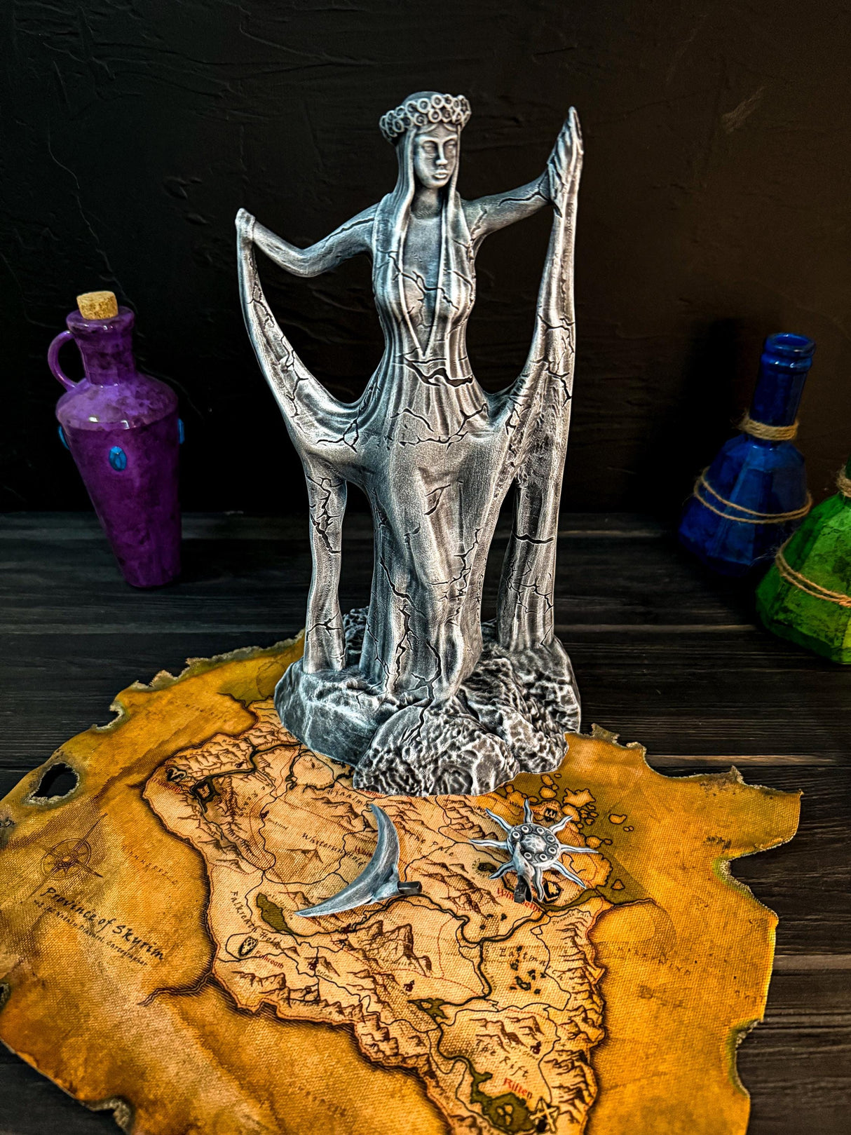 Large and Small Azura Statues, Stone Azura Figurine, The Elder Scrolls V, Skyrim Daedric Prince, Home and Office Decor