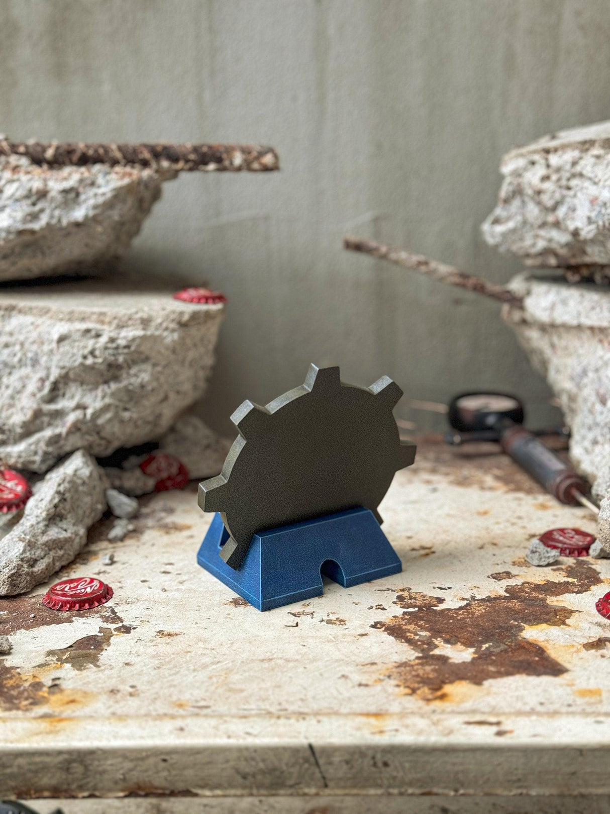 Fallout mobile phone stand, vault door shaped phone stand, fallout decor