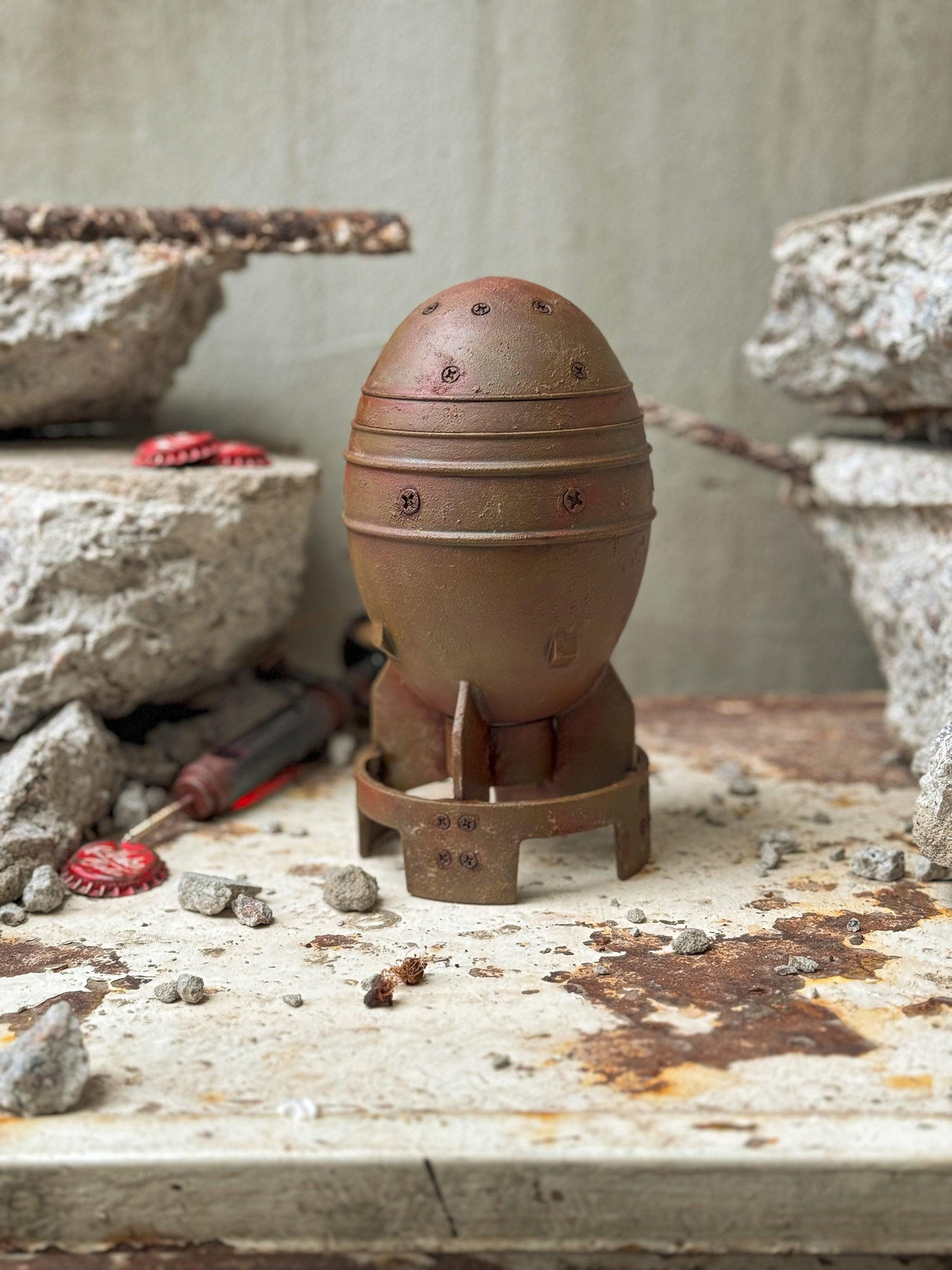 Fallout weathered mini nuke container, mini nuke replica, fallout props, fallout inspired