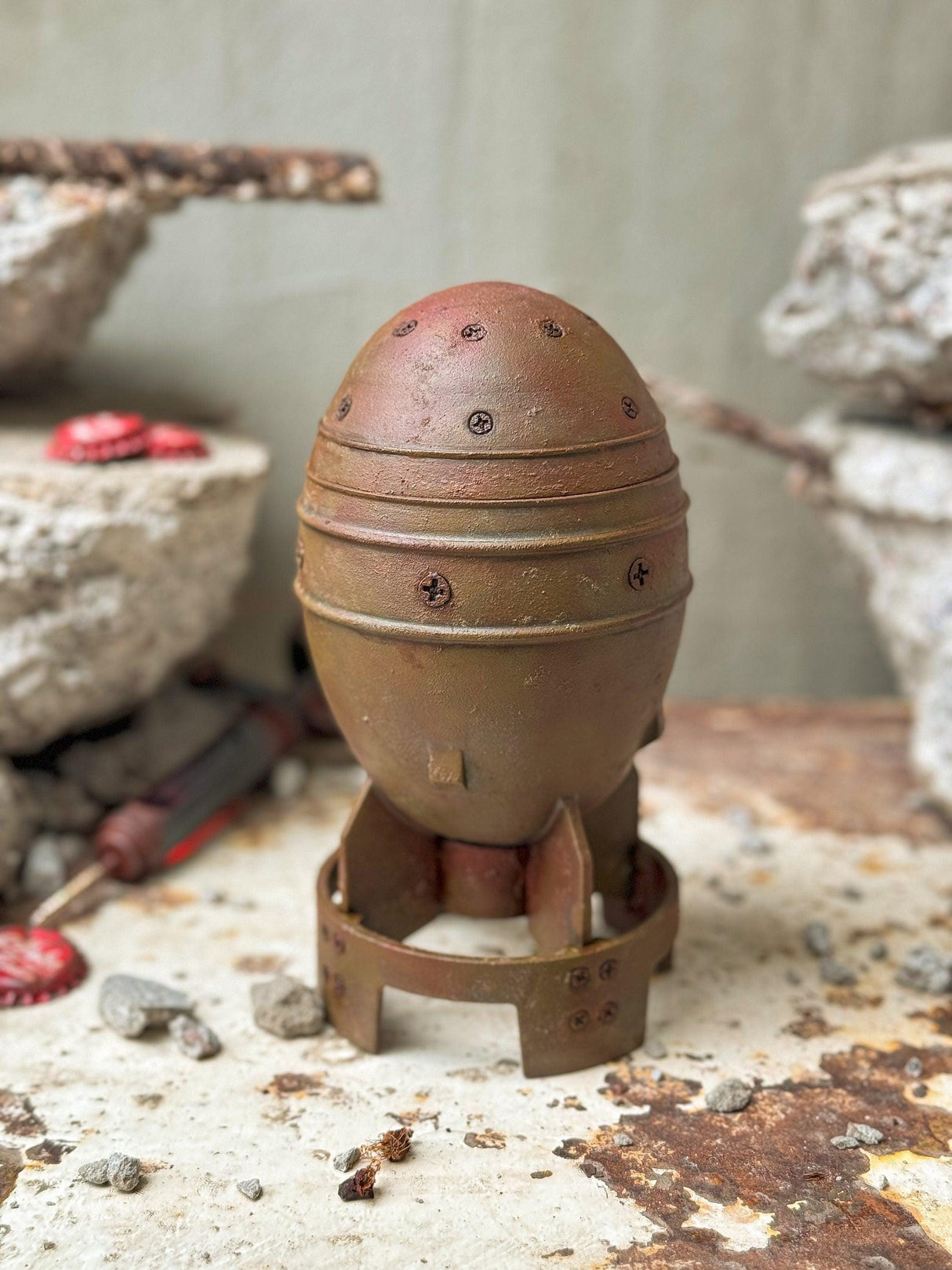 Fallout weathered mini nuke container, mini nuke replica, fallout props, fallout inspired