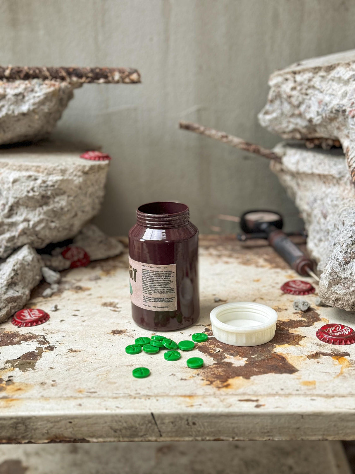 Buffout Bottle and Pills, Fallout 3, Fallout New Vegas Steroid, Artifact Fallout Inspired, Buffout Replica