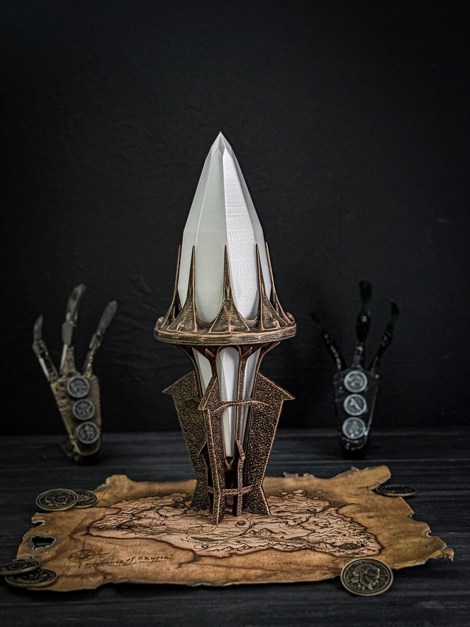 Varla Stone with a Stand, Skyrim Inspired, Glowing Artefact, The Elder Scrolls Nightlight