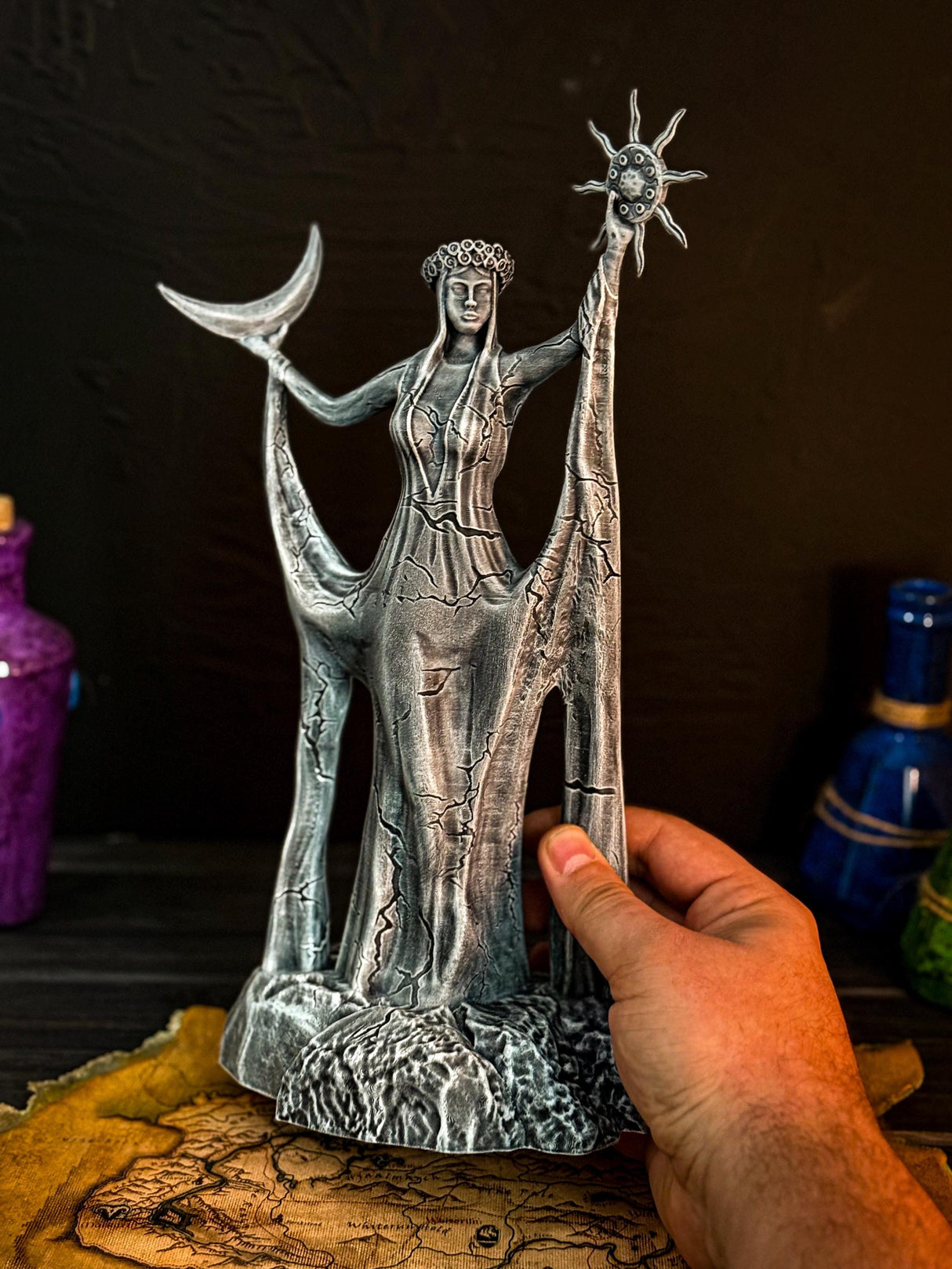 Large and Small Azura Statues, Stone Azura Figurine, The Elder Scrolls V, Skyrim Daedric Prince, Home and Office Decor