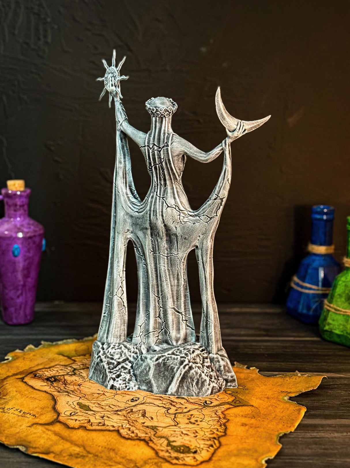 Large and Small Azura Statues, Stone Azura Figurine, The Elder Scrolls V, Skyrim Daedric Prince, Home and Office Decor